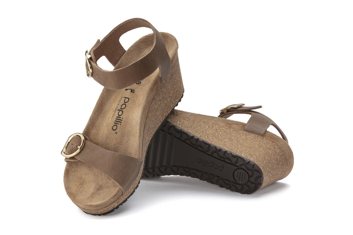 Papillio Soley Ring-Buckle Cognac Oiled Leather Sandal Narrow