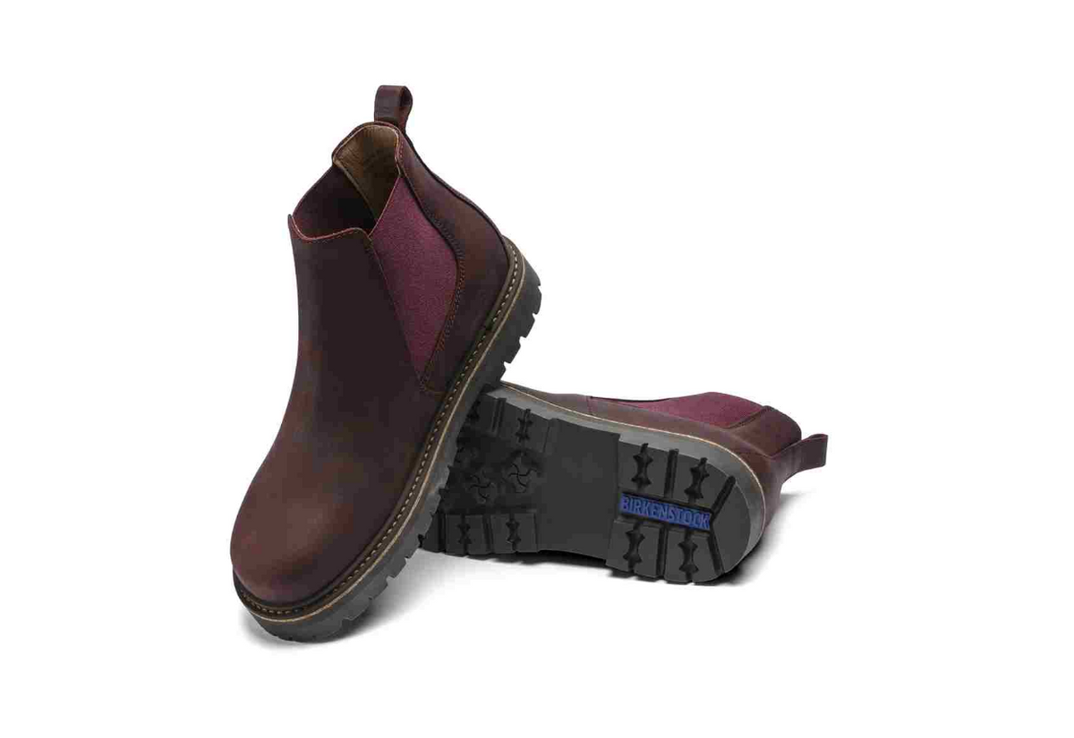 Birkenstock Stalon Women Nubuck Leather Burgundy Boots Narrow
