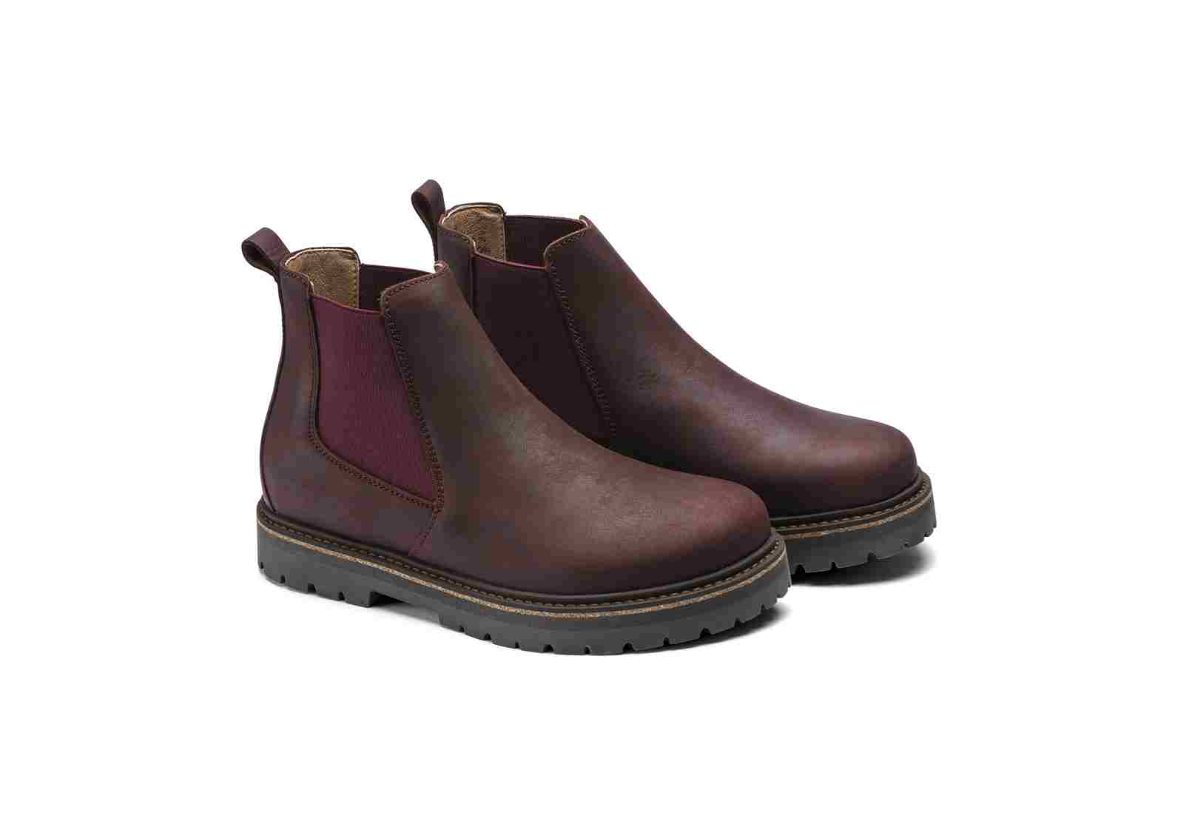 Birkenstock Stalon Women Nubuck Leather Burgundy Boots Narrow