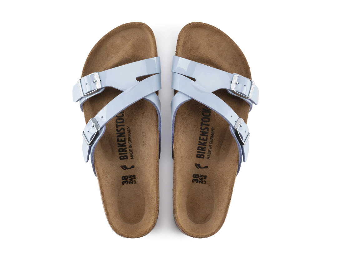 Birkenstock Yao Balance II Birko-Flor Patent Dove Blue Narrow
