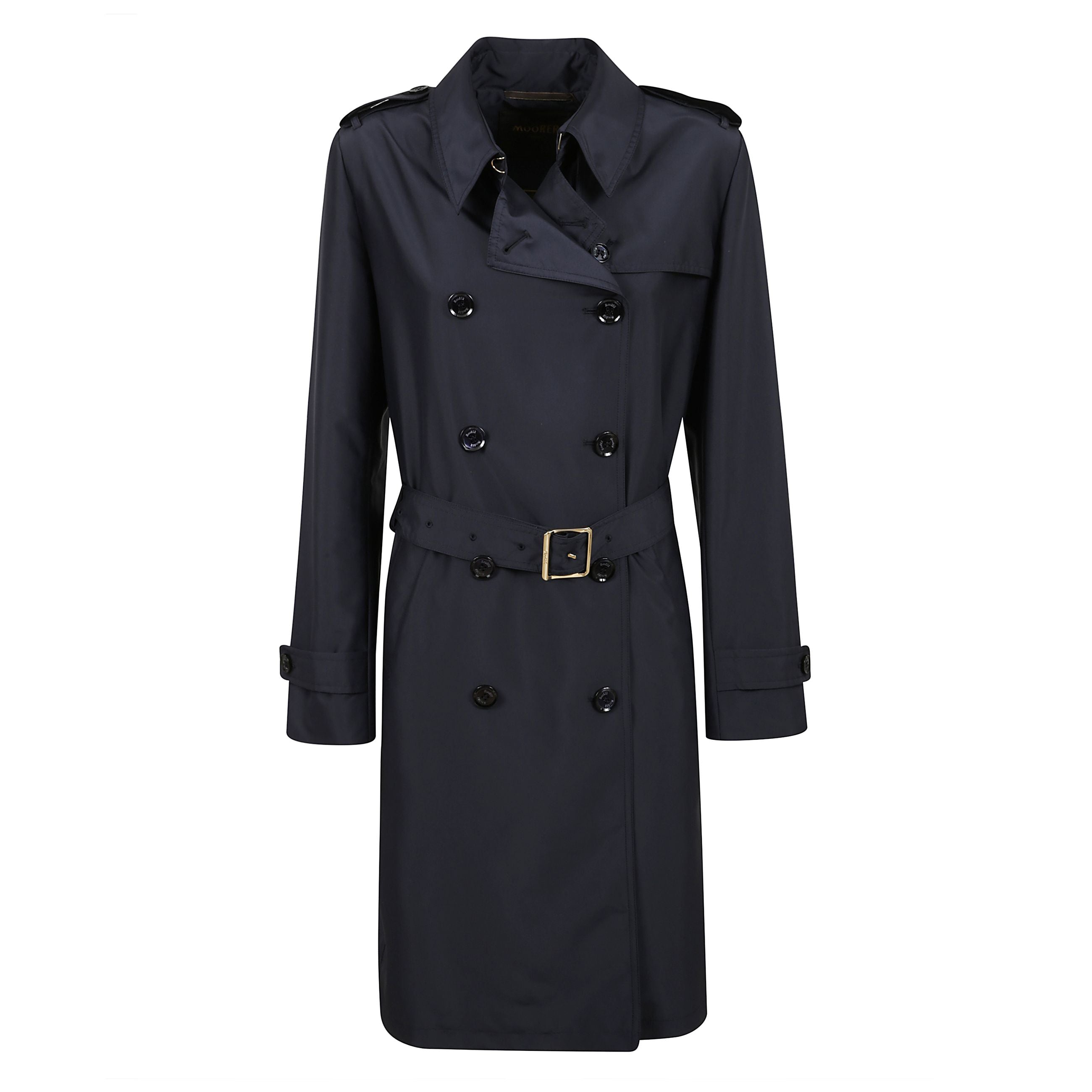 Trench in nylon con cintura con fibbia in metallo