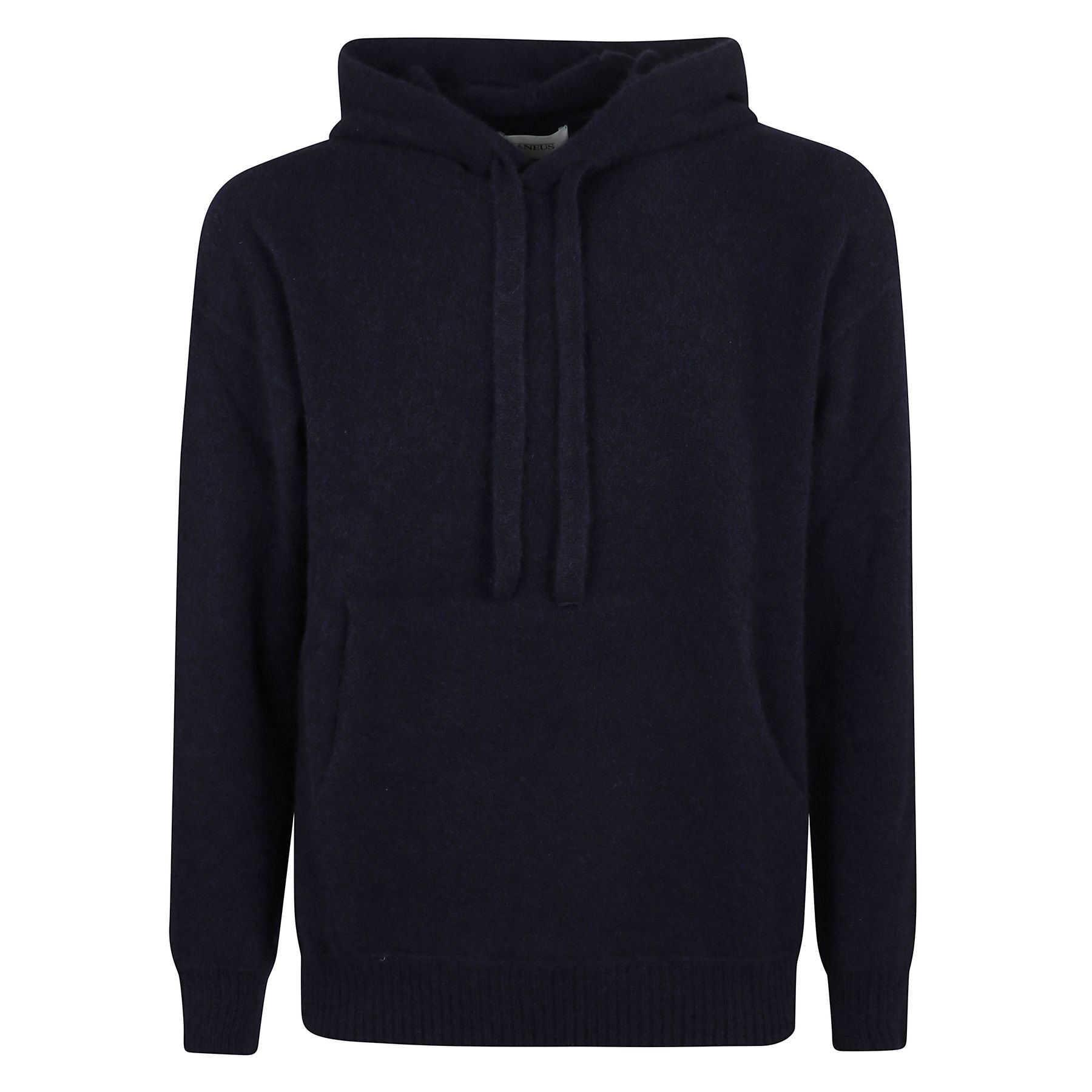 Felpa ampia, con cappuccio e coulisse regolabili. realizzata in misto cashmere e seta.