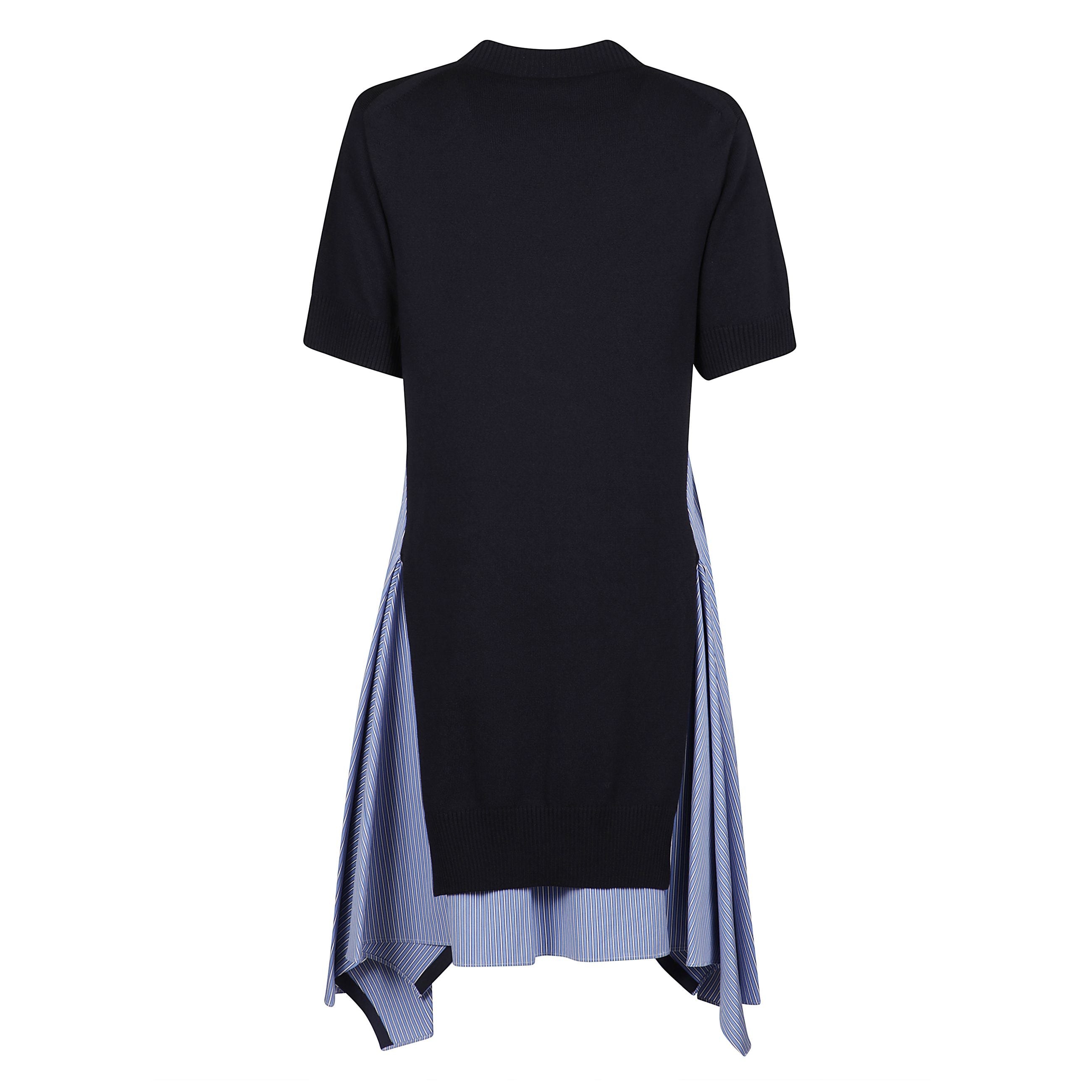 Cotton poplin x knit dress