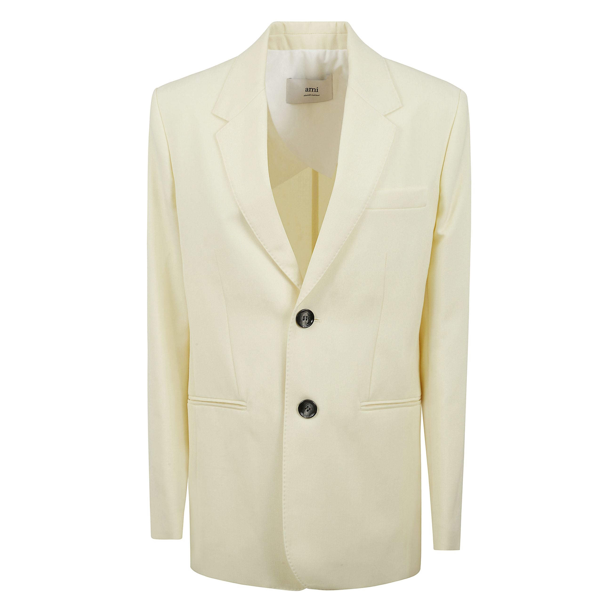 Giacca semi-foderata in tela fluida di lana.