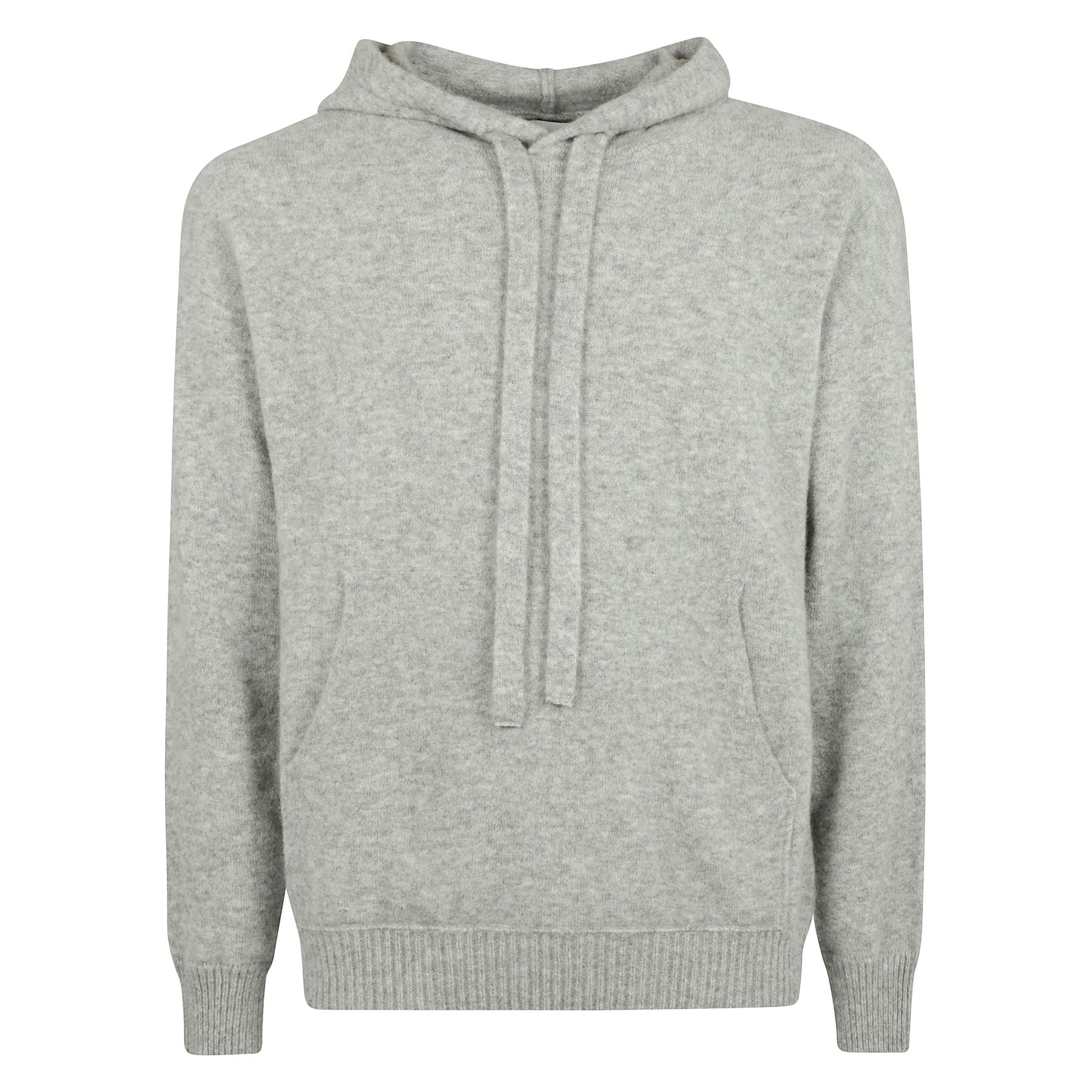 Felpa ampia, con cappuccio e coulisse regolabili. realizzata in misto cashmere e seta.