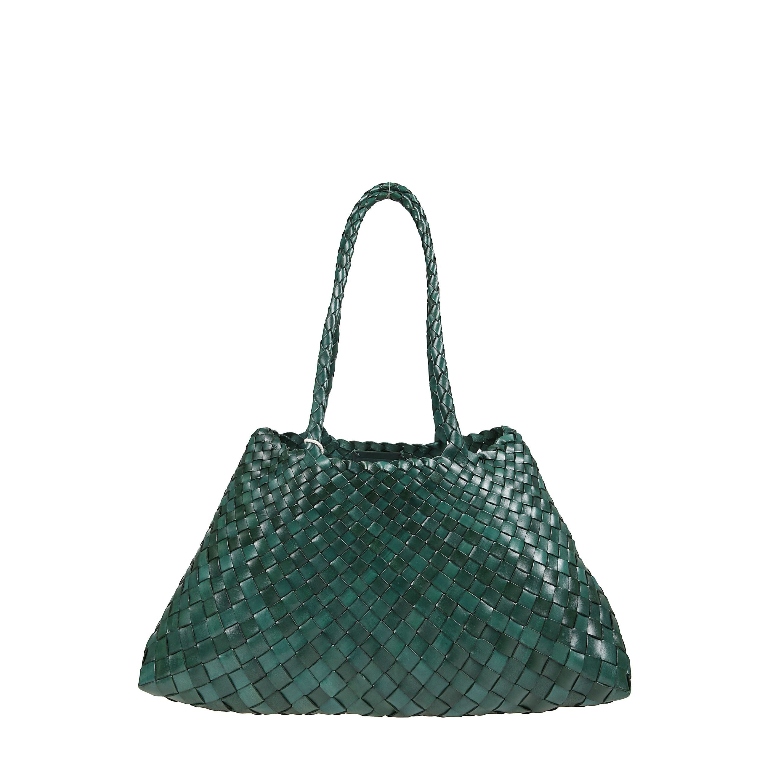 Santa croce big di dragon diffusion. corpo in pelle intrecciata a mano. manici superiori in pelle intrecciata.