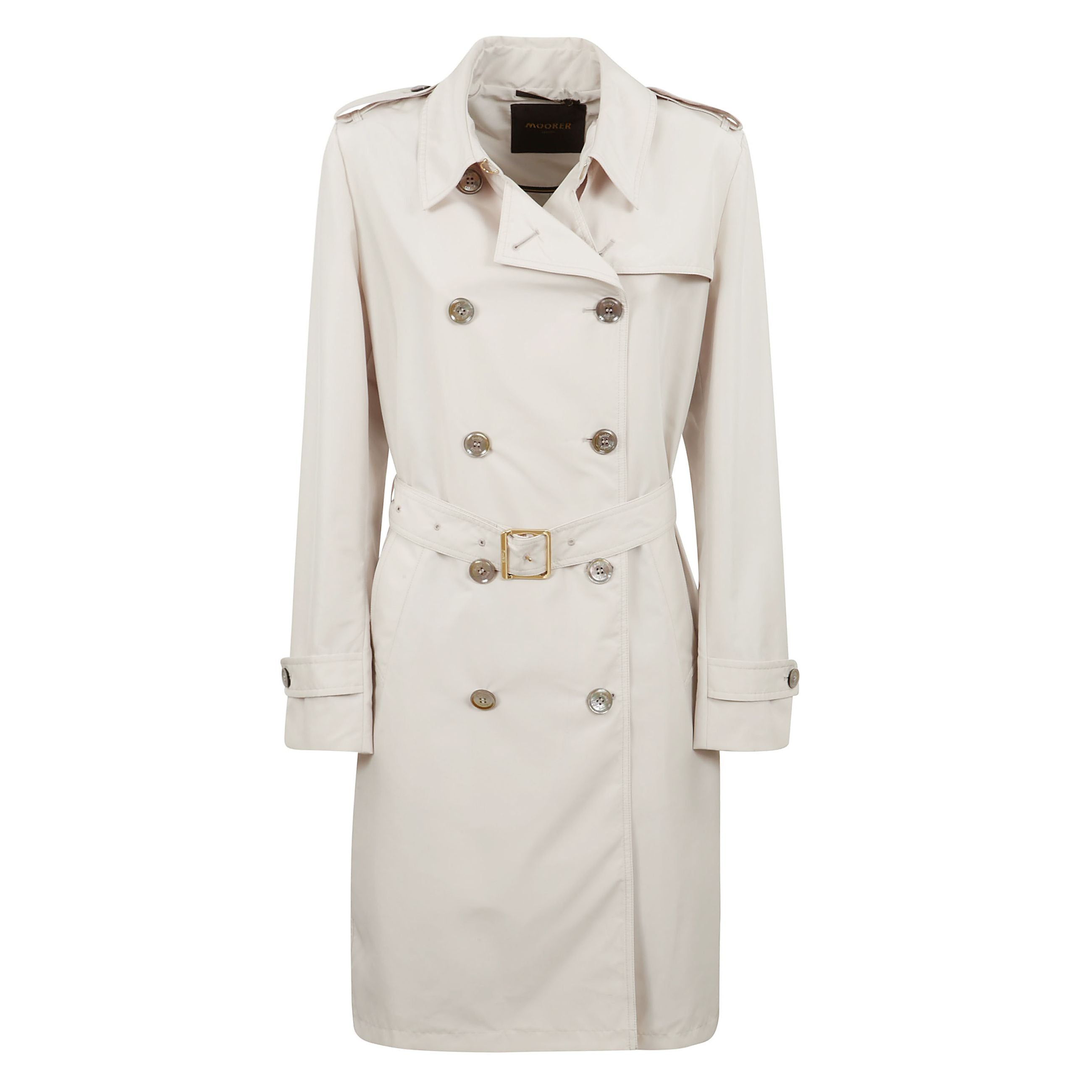 Trench in nylon con cintura con fibbia in metallo
