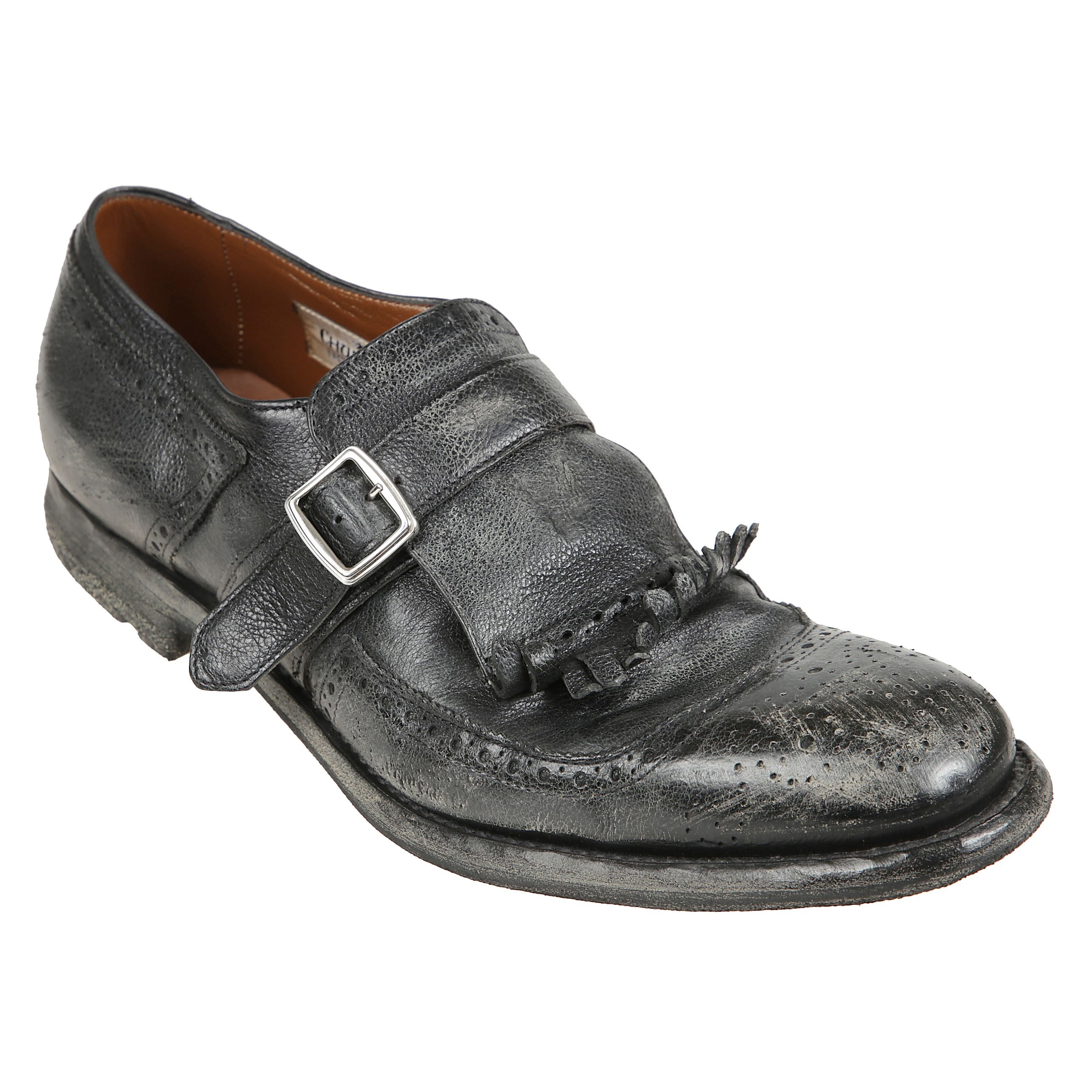 Shanghai mocassino con fibbia in vitello glacé.