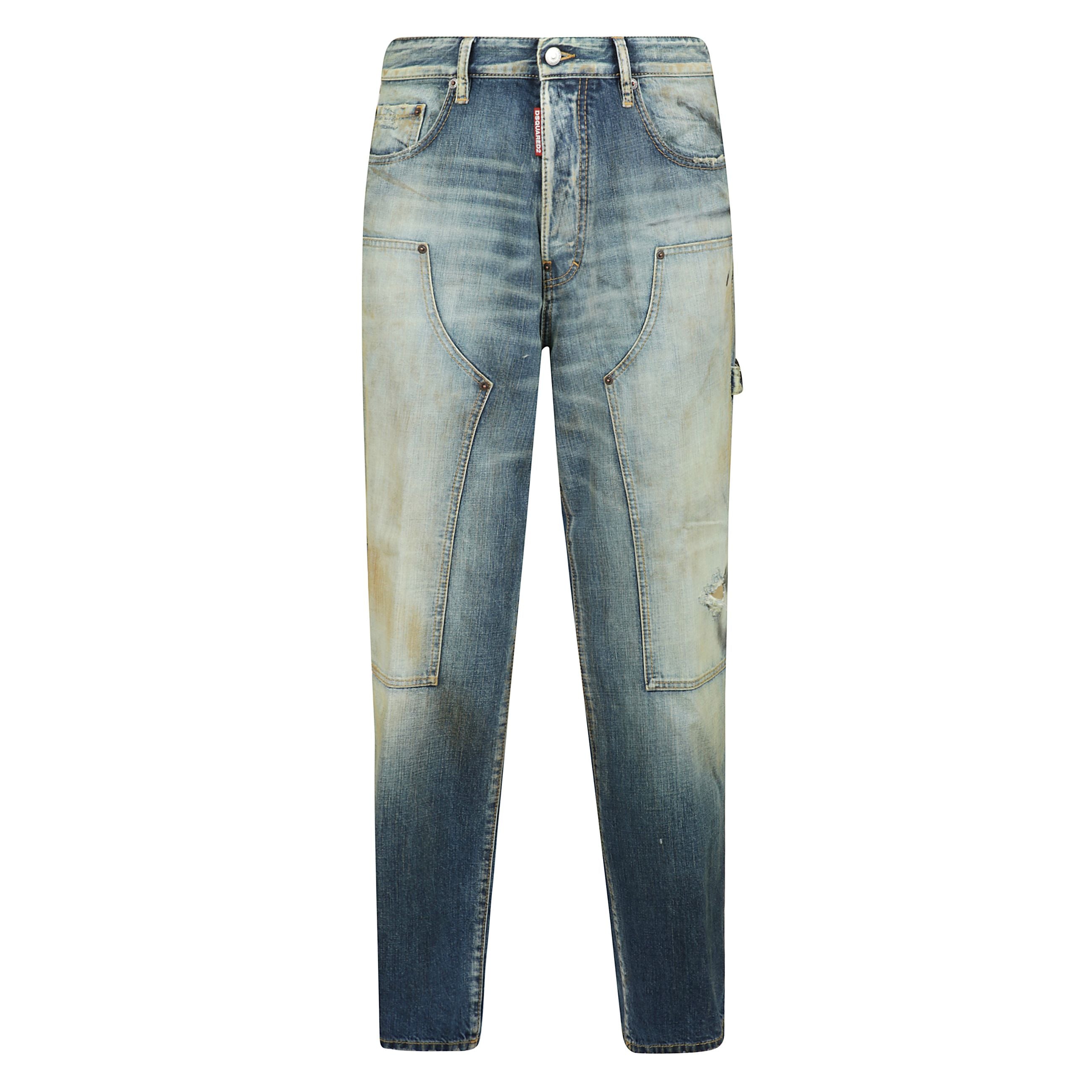 Pantaloni a 5 tasche con vestibilità allentata a gamba dritta effetto sbuffo