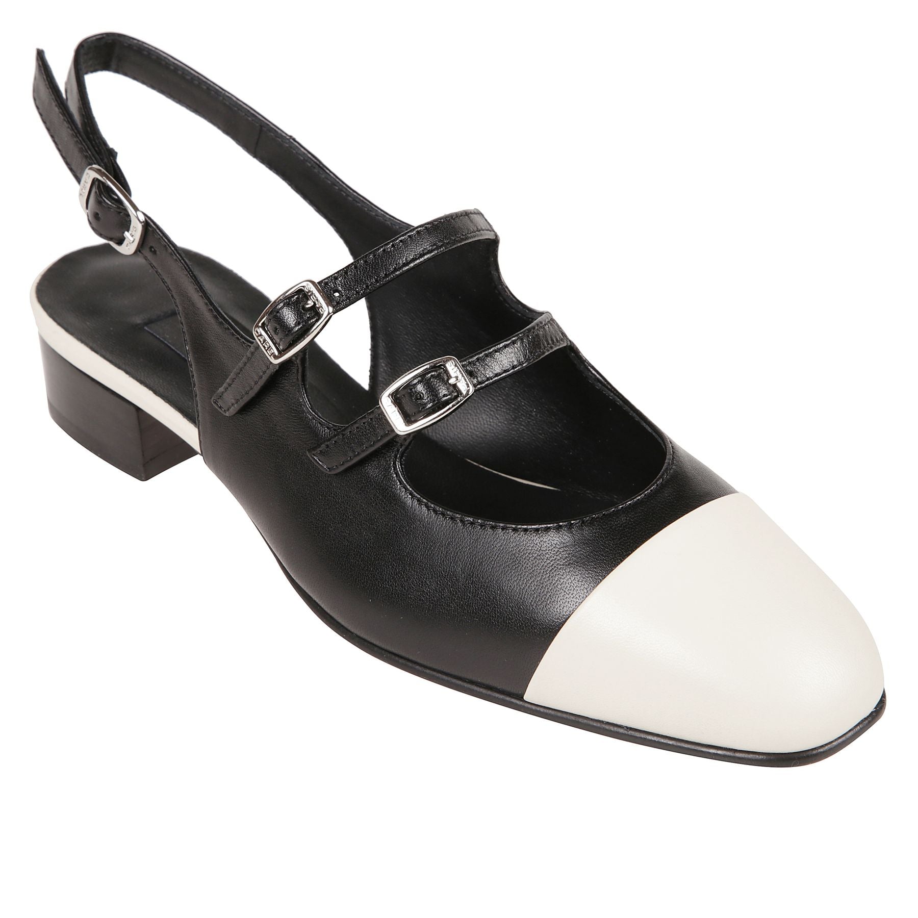 Nappa leather-black & ivory nappa leather