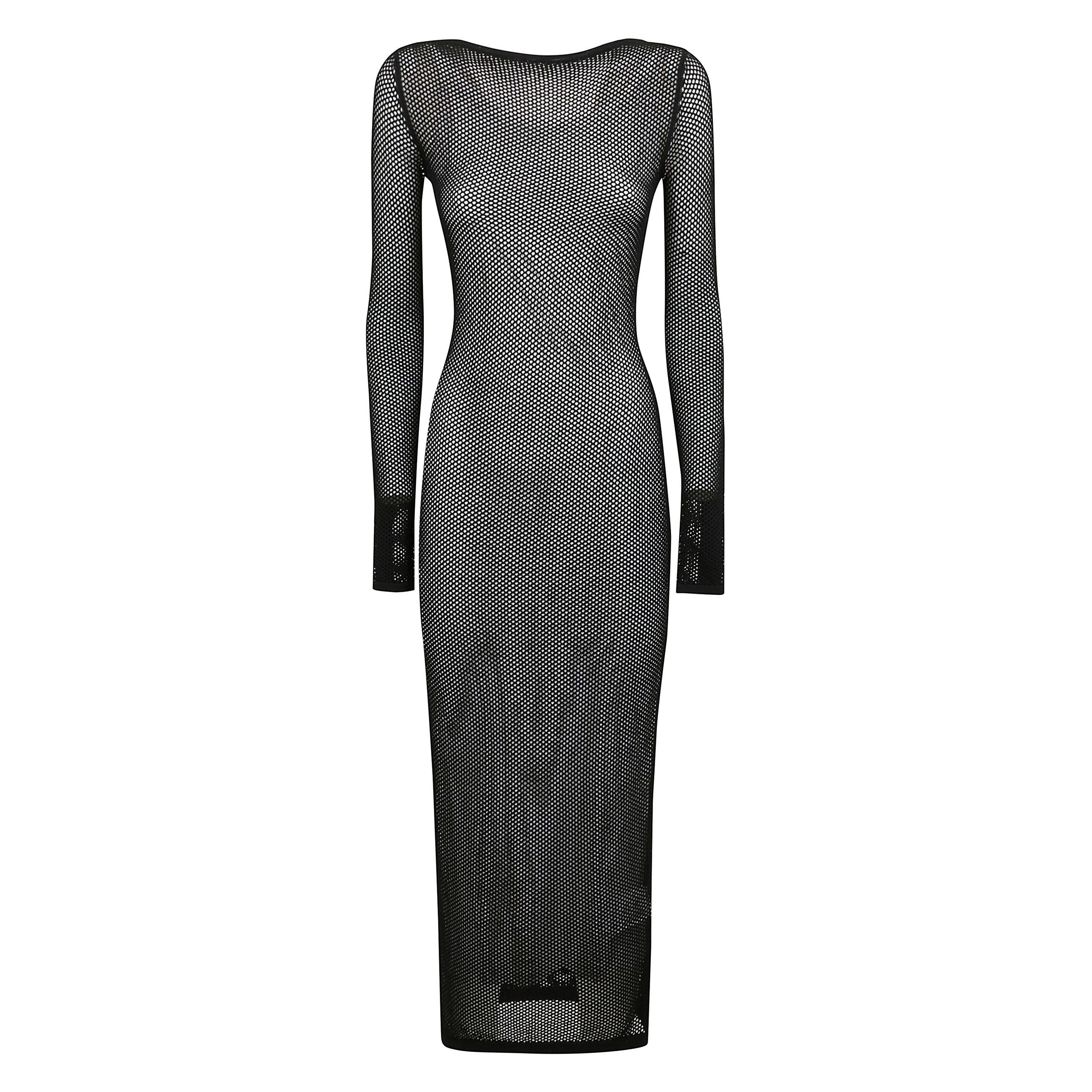 Abito lungo maniche lunghe in maglia.