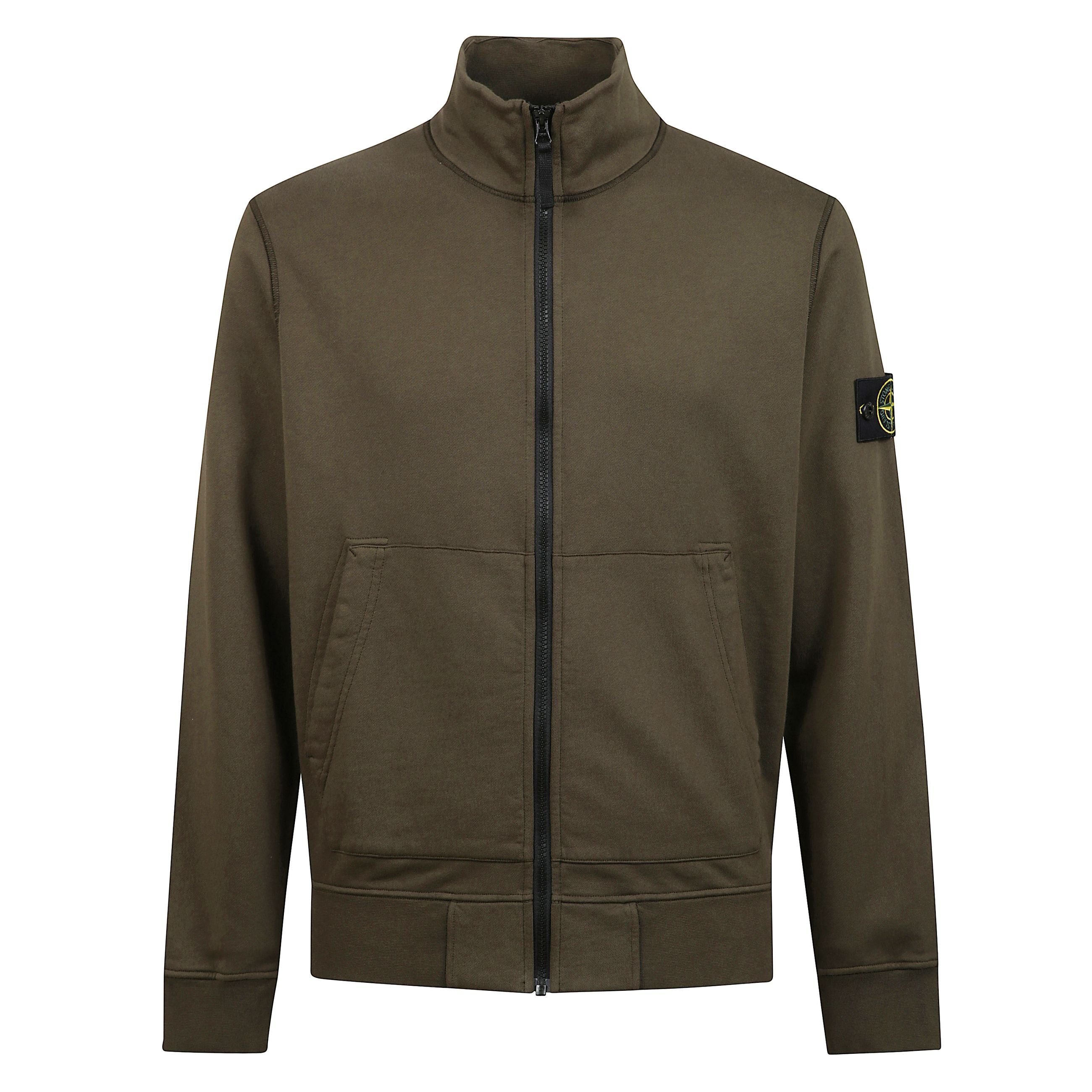 Felpa a collo alto e chiusura frontale con zip a maniche lunghe e orli elasticizzati con applicazione removibile