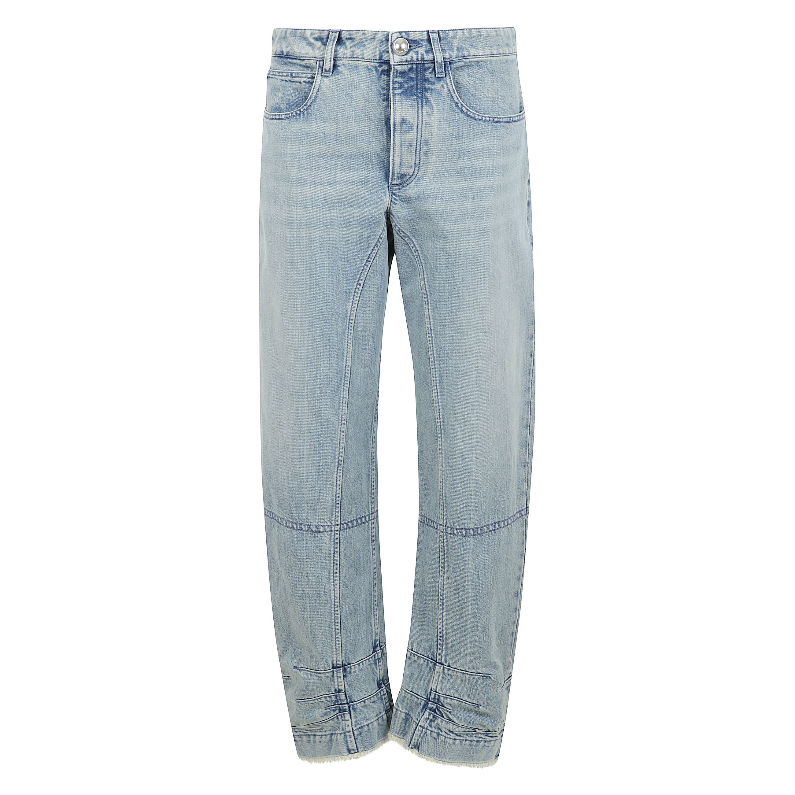 Pantaloni 69 aw 20 gw
pantaloni in denim di cotone biologico con applicazione posteriore in pelle con logo jil sander goffrato