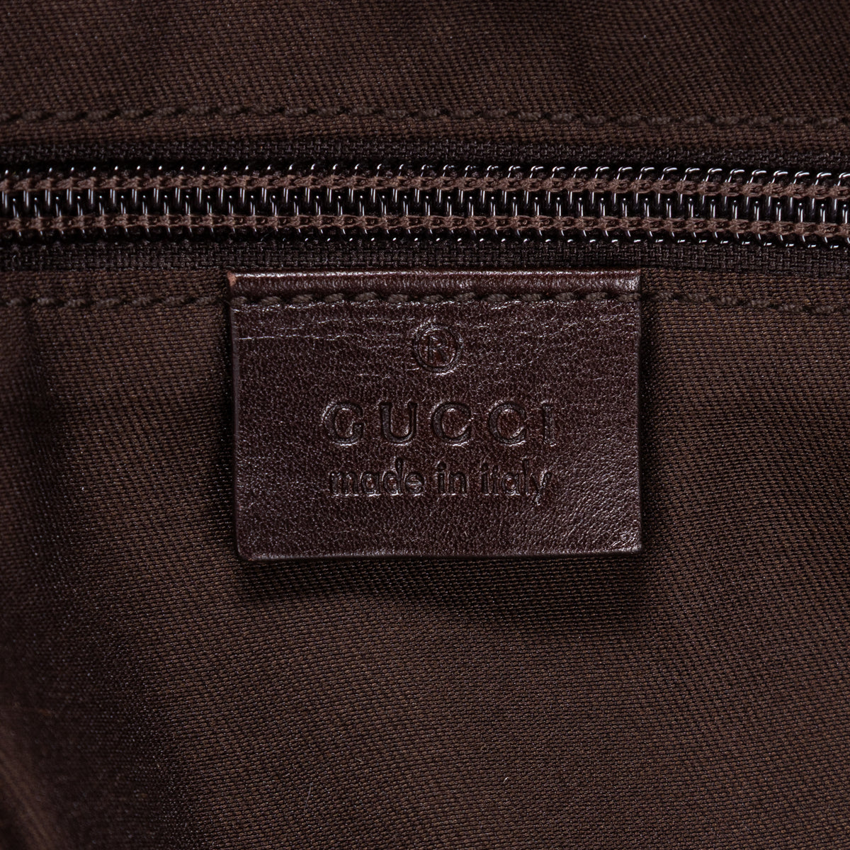 GG Canvas Pocket Shopper Tote Bag In Dark Brown