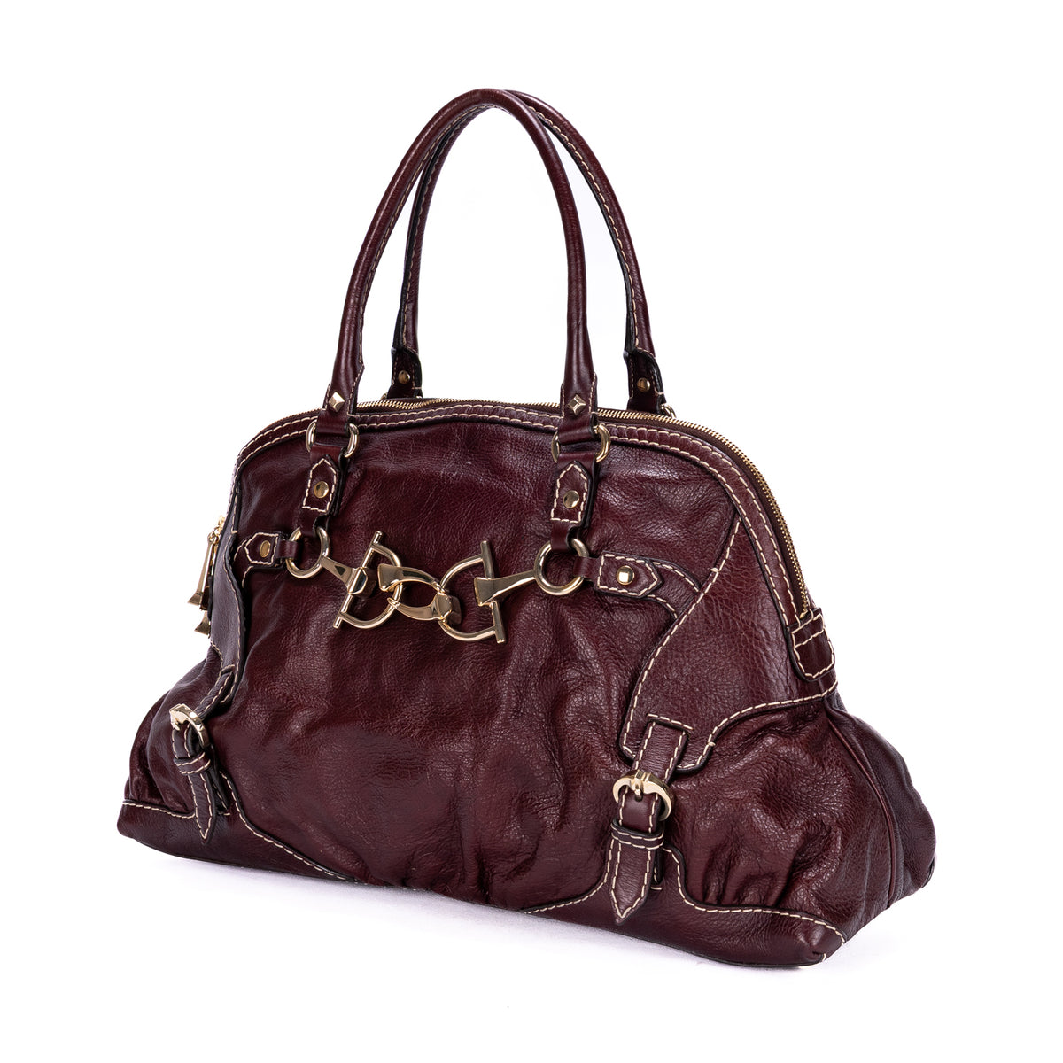 Horsebit Nail Boston Bag