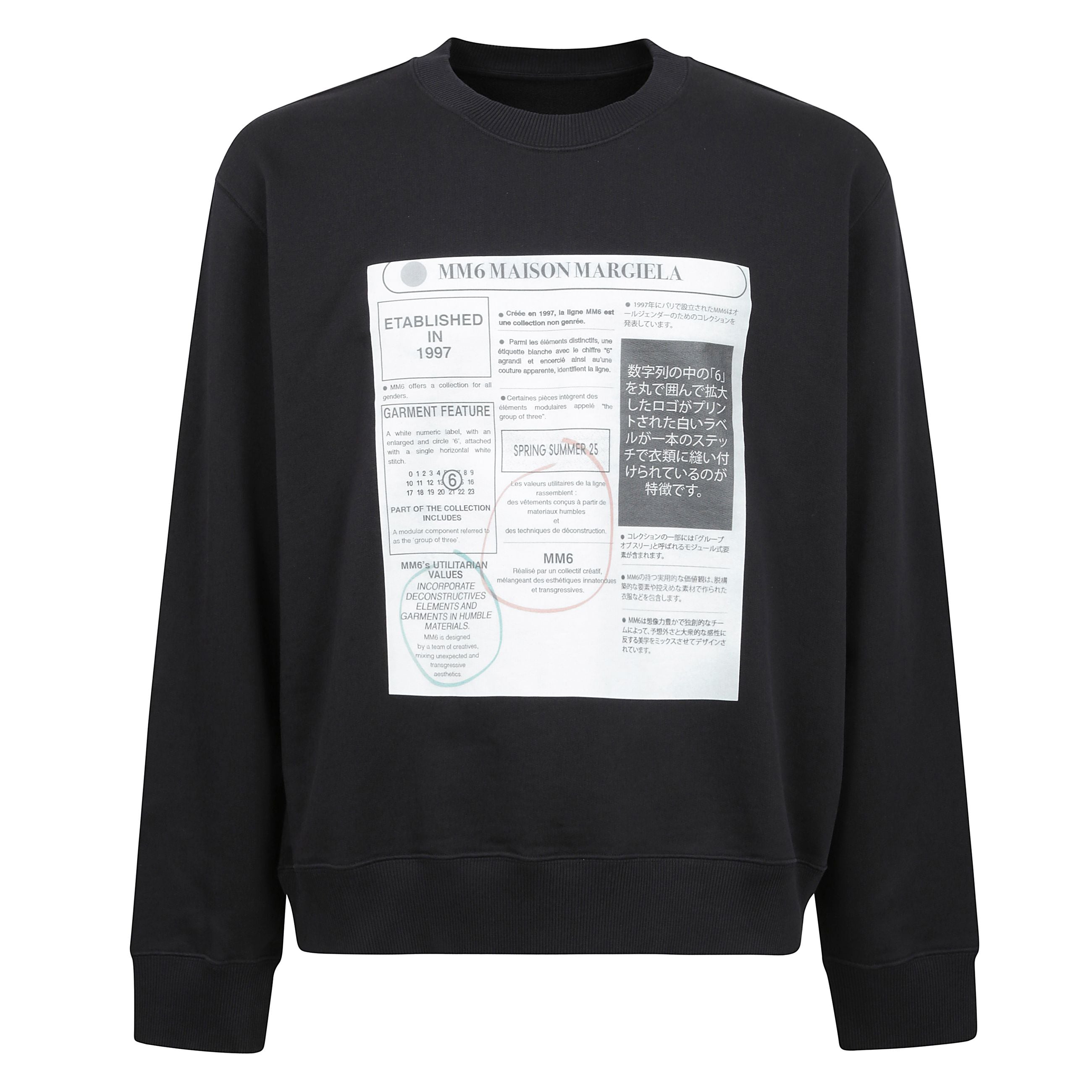 Felpa con stampa a girocollo con maniche lunghe