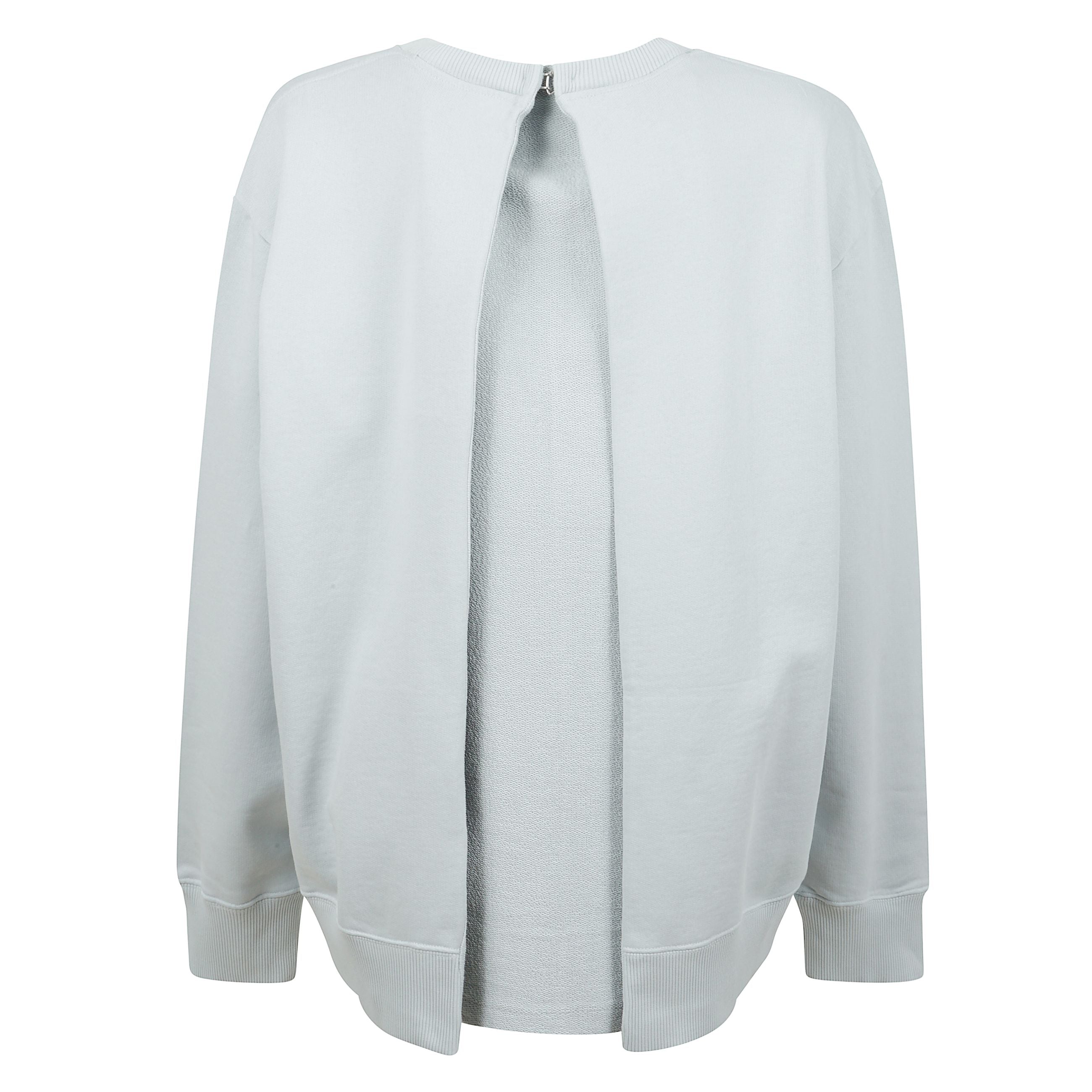 Maison margiela felpa in cotone con logo ricamato sul petto e dettaglio sul retro