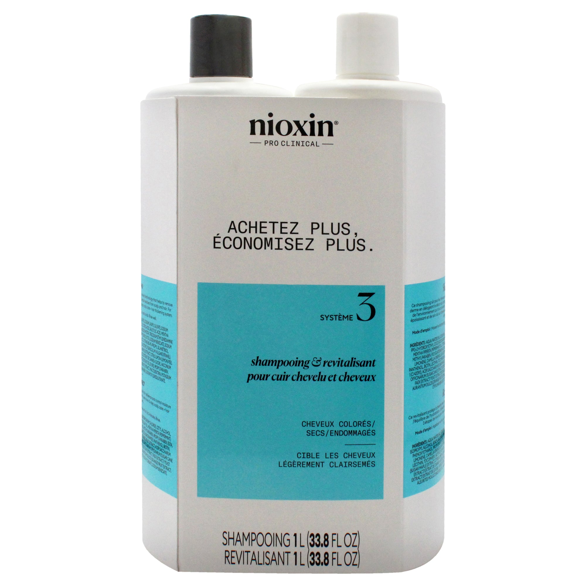 System 3 Duo by Nioxin for Unisex - 2 x 33.8 Shampoo, Conditioner