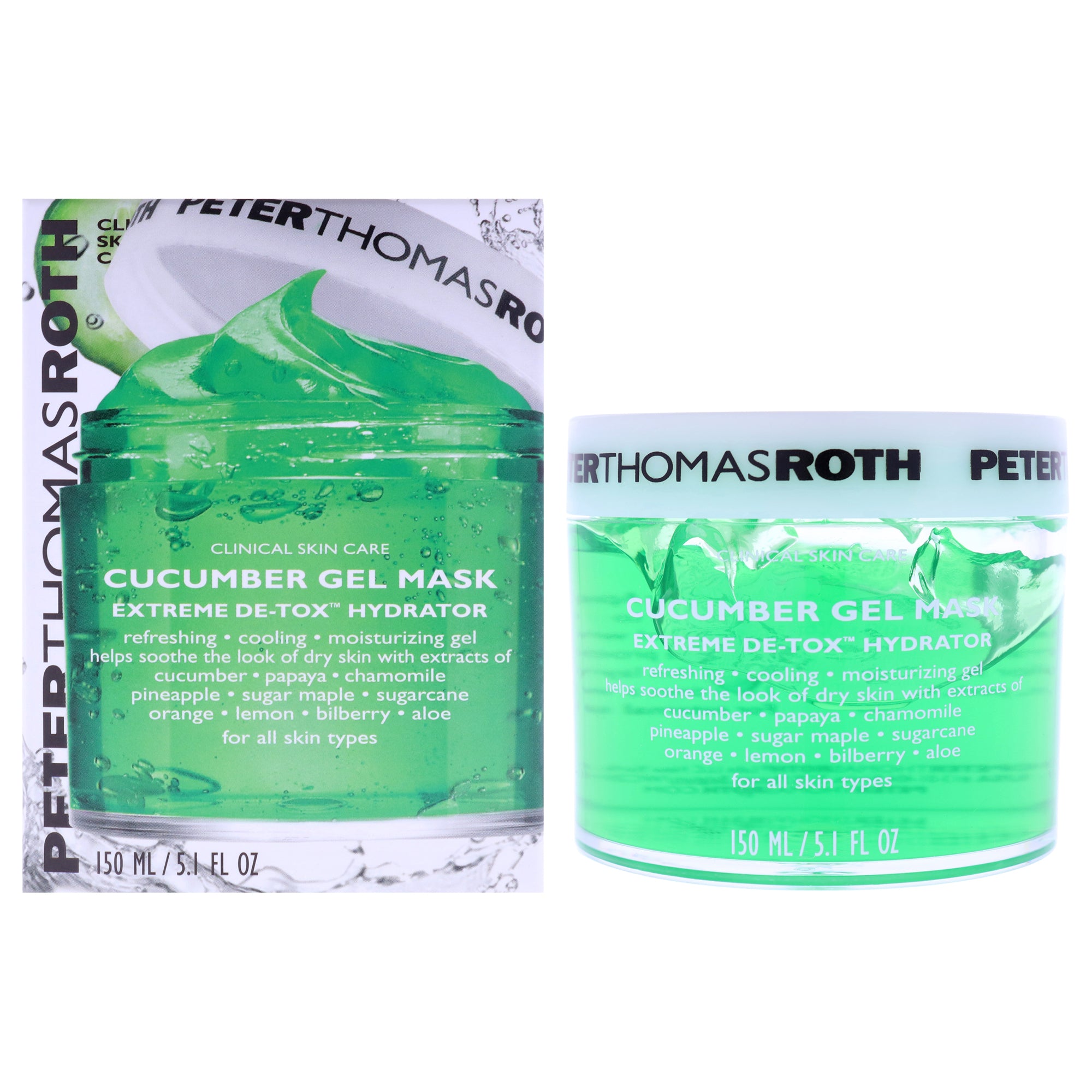 Cucumber Gel Mask Extreme De-tox Hydrator by Peter Thomas Roth for Unisex - 5.1 oz Mask