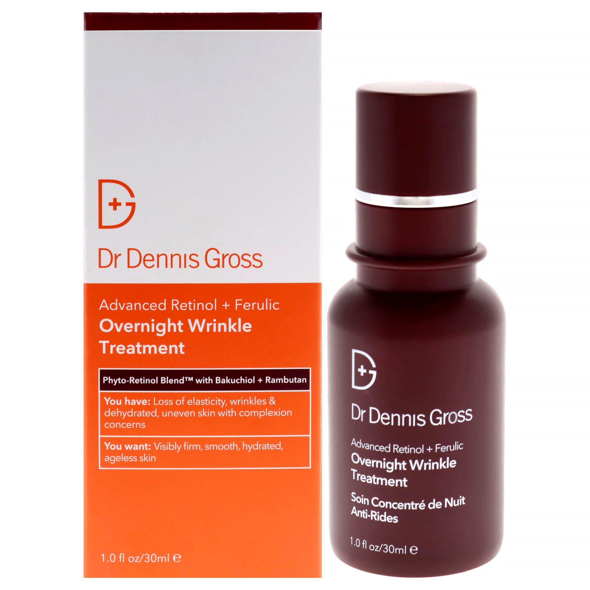 Advanced Retinol Plus Ferulic Overnight Wrinkle Treatment by Dr. Dennis Gross for Unisex - 1 oz Treatment