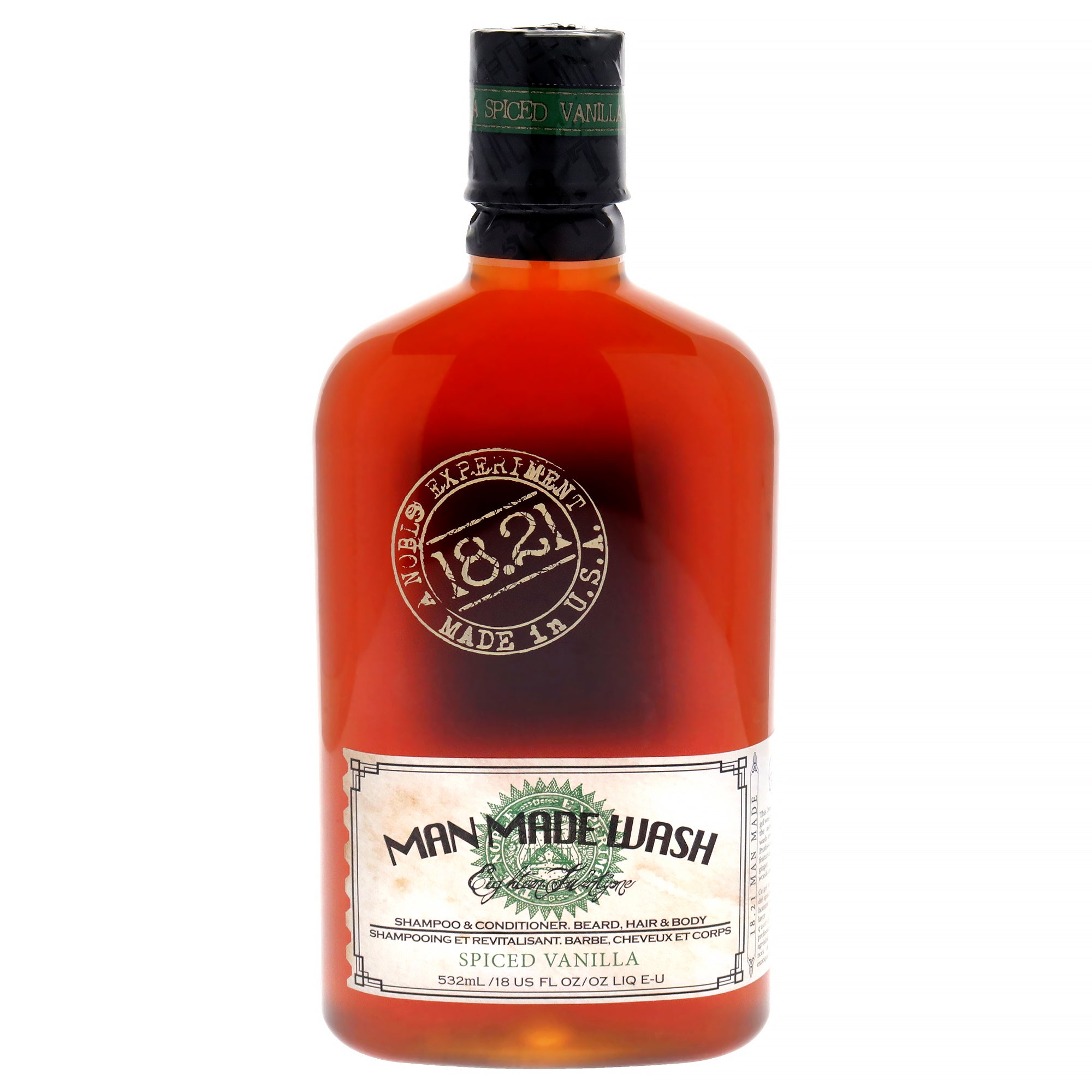 3-In-1 Man Made Wash - Spiced Vanilla by 18.21 Man Made for Men - 18 oz Shampoo, Conditioner and Body Wash
