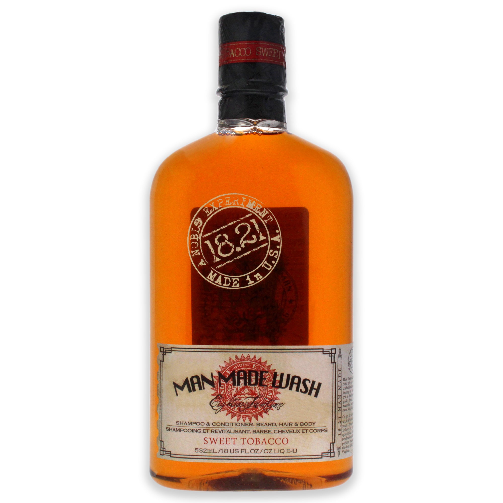 3-In-1 Man Made Wash - Sweet Tobacco by 18.21 Man Made for Men - 18 oz Shampoo, Conditioner and Body Wash