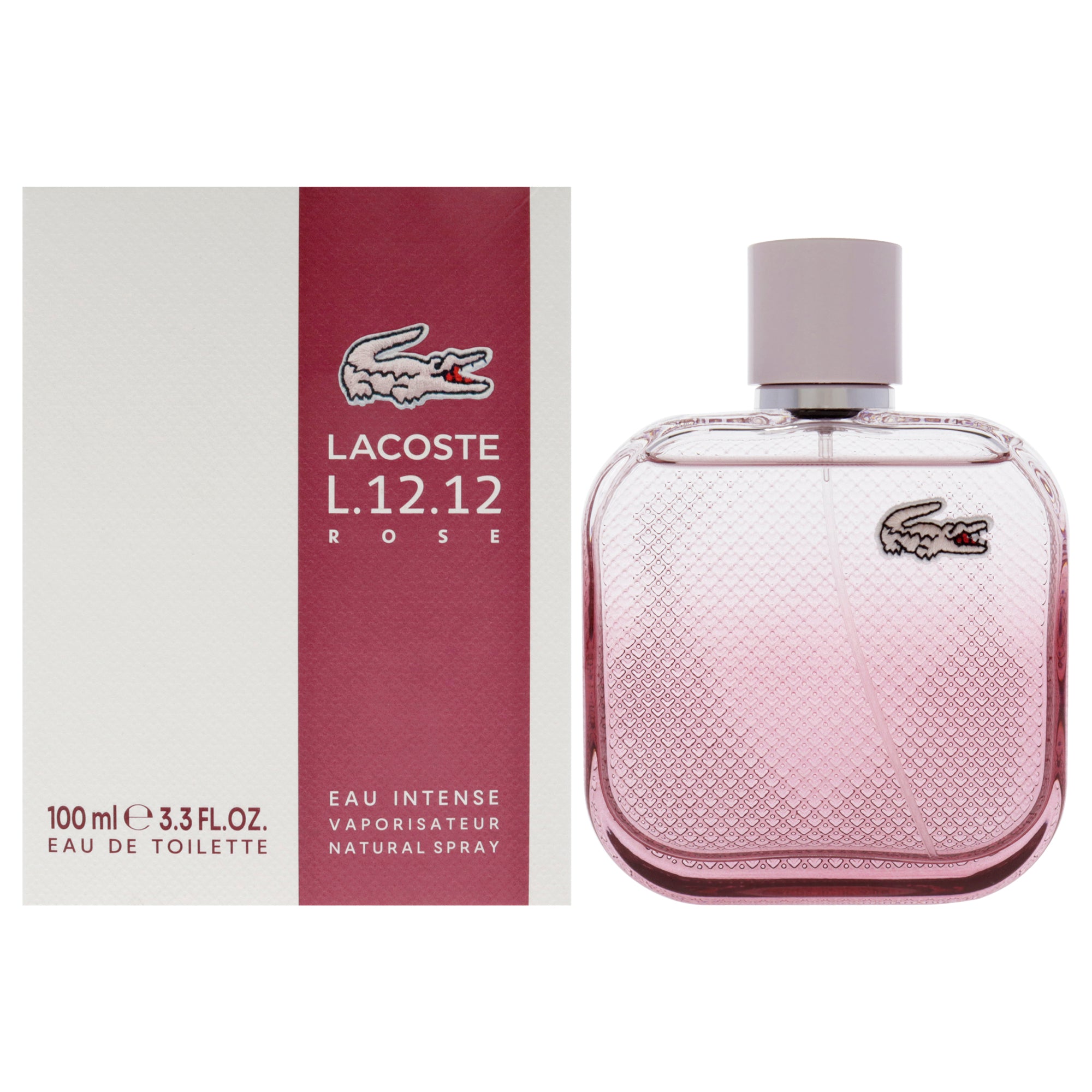 Lacoste Eau De L.12.12 Rose Eau Intense by Lacoste for Women - 3.3 EDT Spray