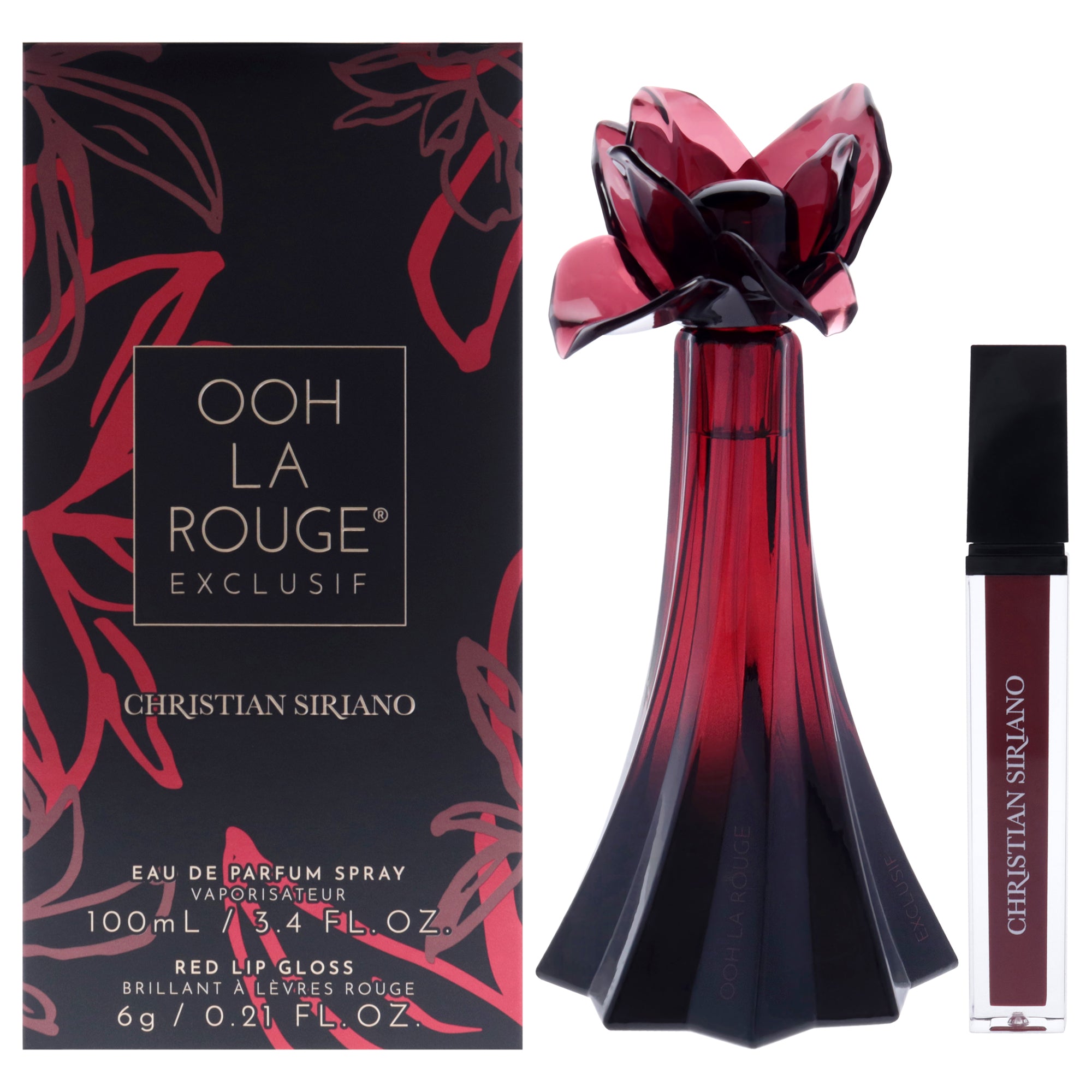 Ooh La Rouge Exclusif by Christian Siriano for Women - 2 Pc Gift Set 3.4oz EDP Spray, 0.21oz Lip Gloss - Red
