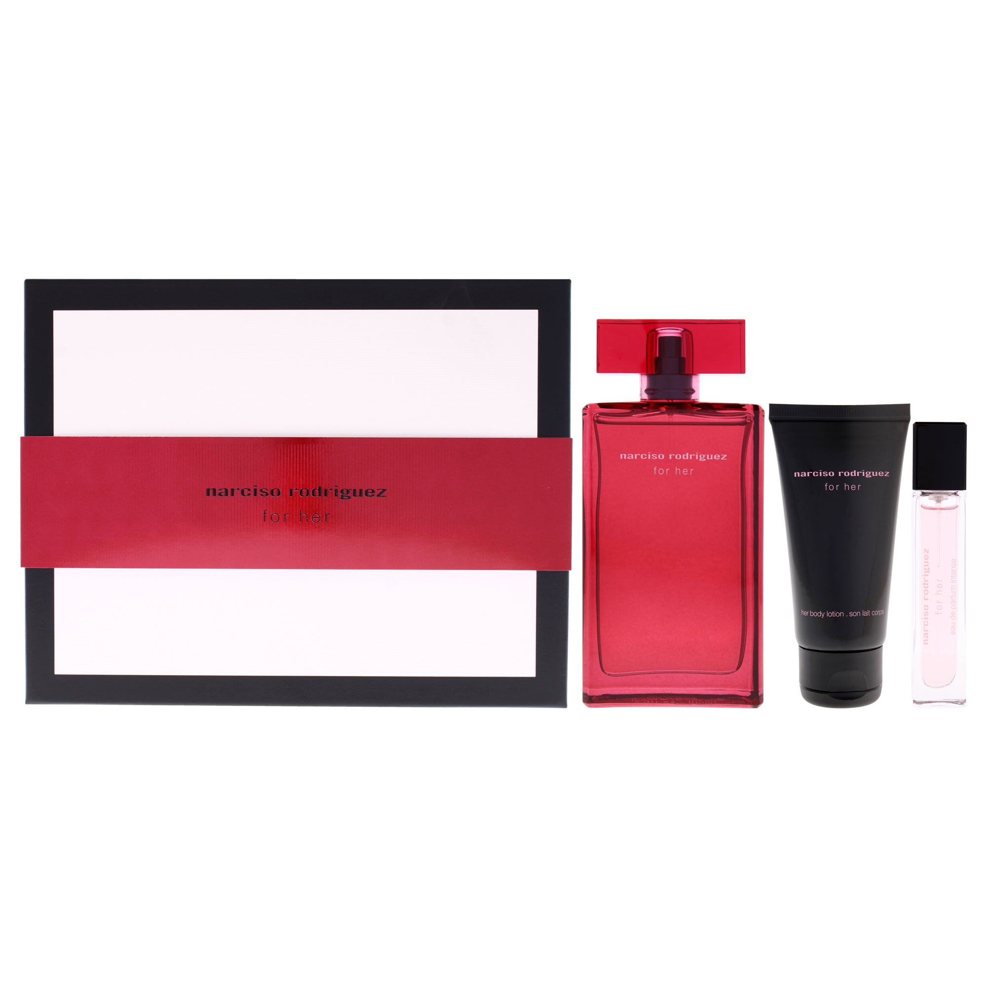Narciso Rodriguez Intense by Narciso Rodriguez for Women - 3 Pc Gift Set 3.3oz EDP Spray, 0.33oz EDP Spray (Mini), 1.6oz Body Lotion
