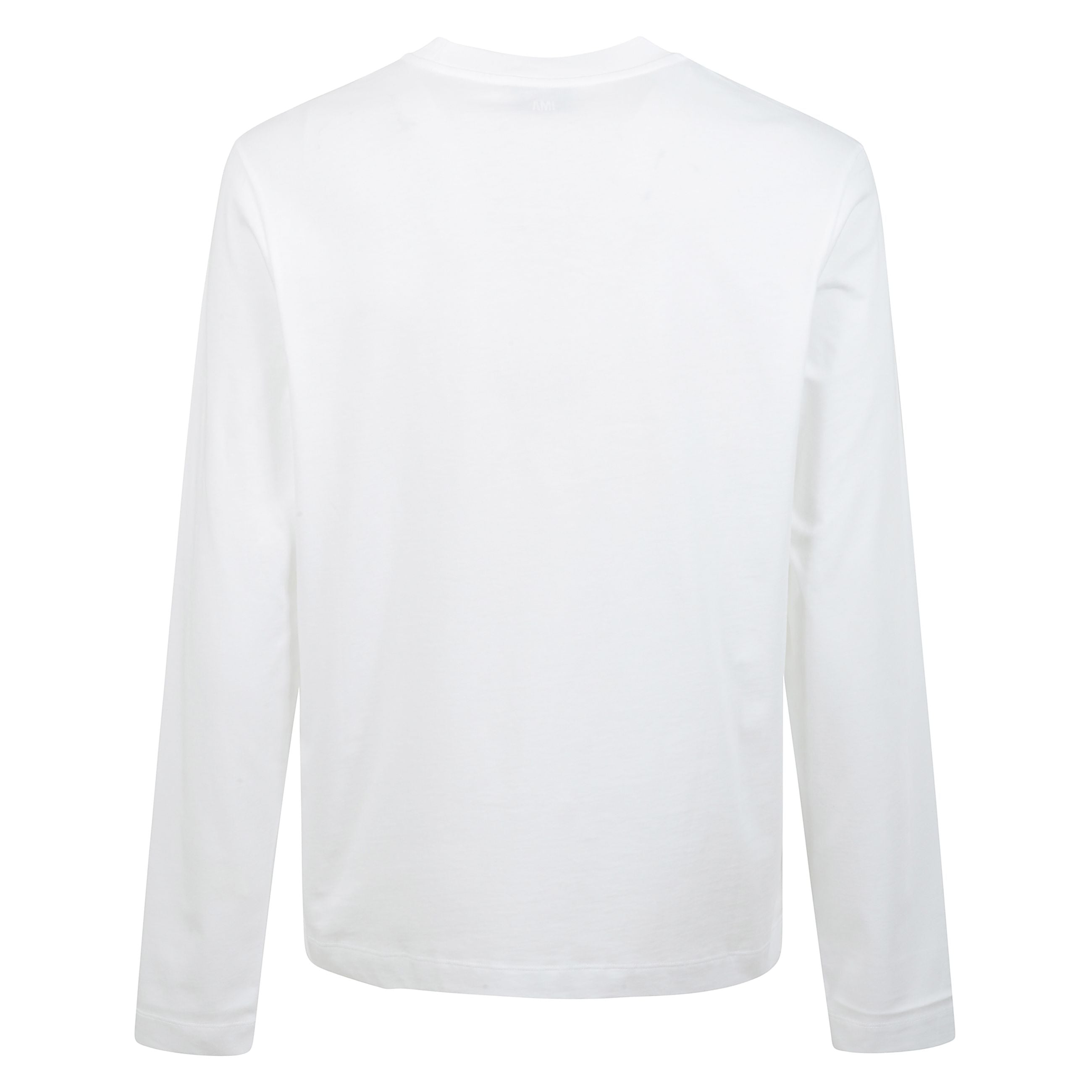 T-shirt a maniche lunghe in jersey di cotone organico. vestibilità classica. logo ami paris ricamato in rosso sul petto. logo "ami" ricamato in tono sotto lo scollo posteriore.