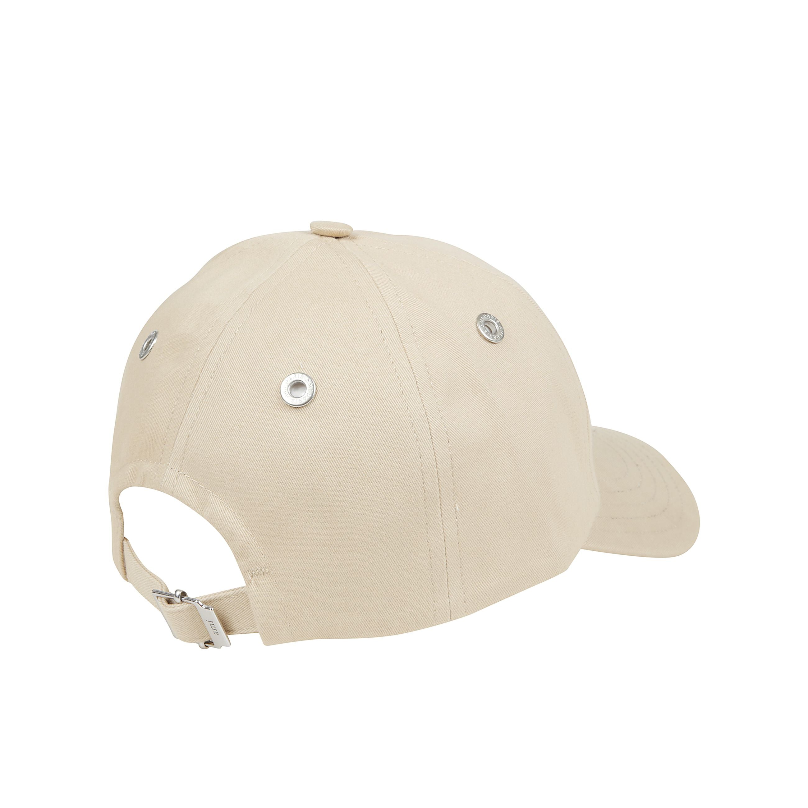 Cappellino con ricamo "ami de coeur" in cotone e cinturino regolabile