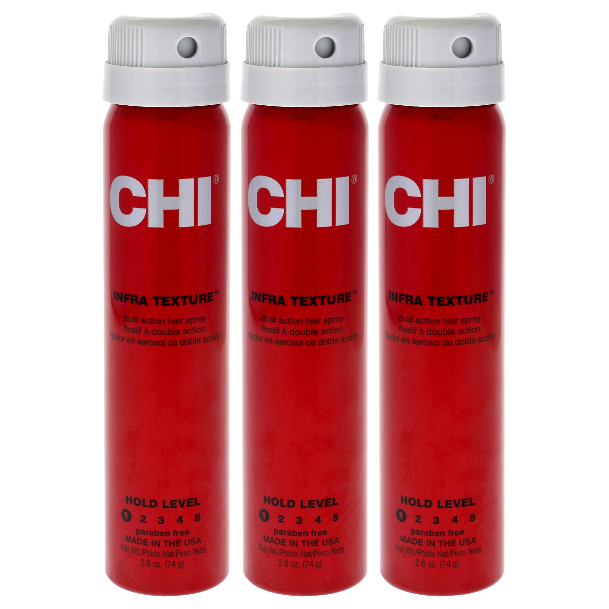Infra Texture Hair Spray by CHI for Unisex - 2.6 oz Hair Spray - Pack of 3