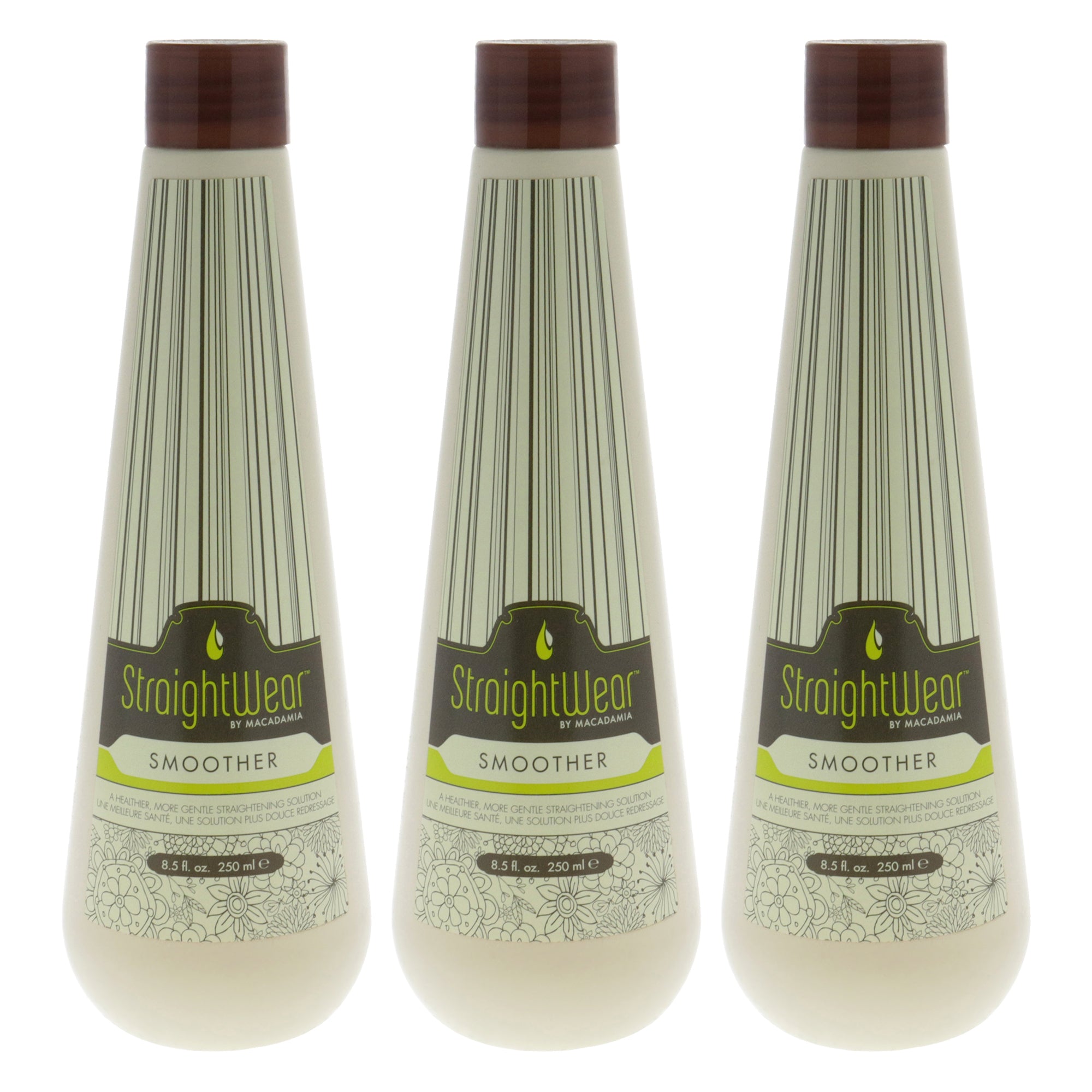 Straightwear Smoother Straightening Solution by Macadamia Oil for Unisex - 8.5 oz Treatment - Pack of 3