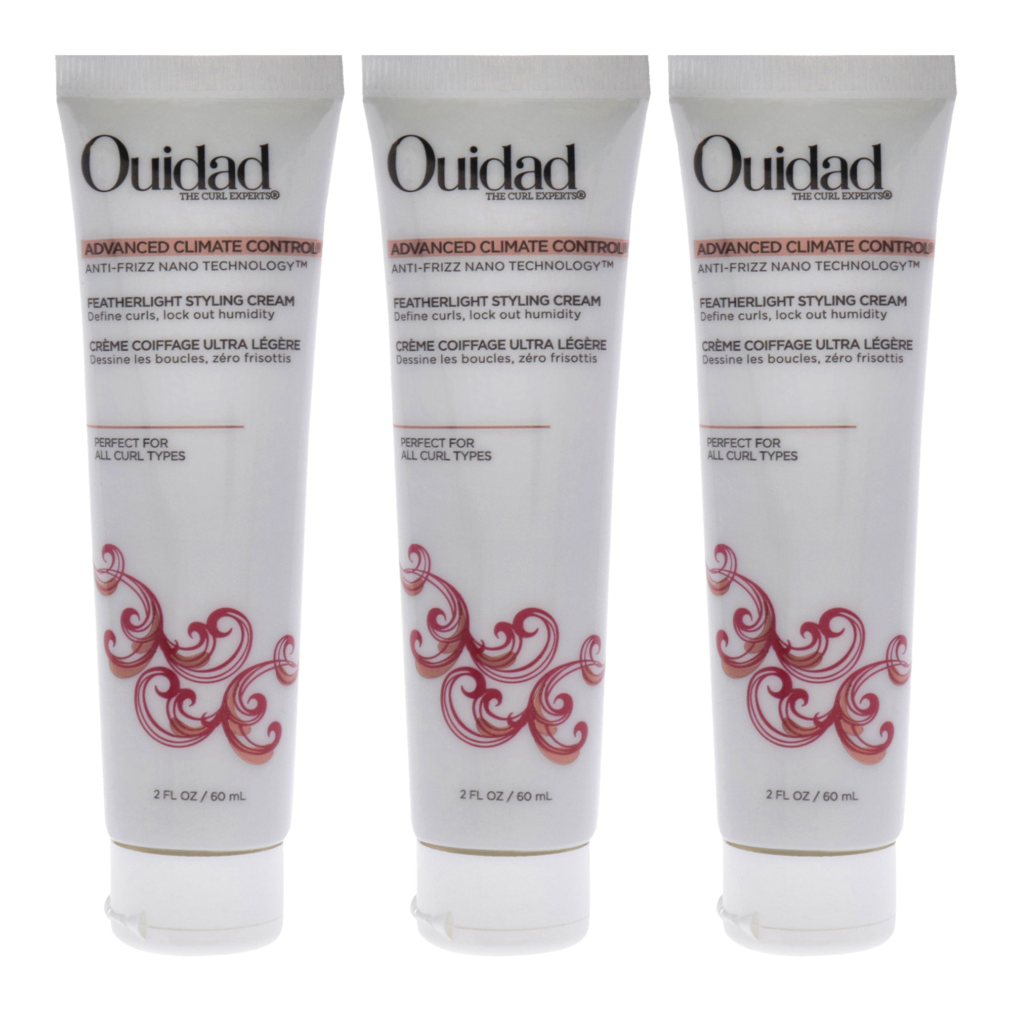 Advanced Climate Control Featherlight Styling Cream by Ouidad for Unisex - 2 oz Cream - Pack of 3