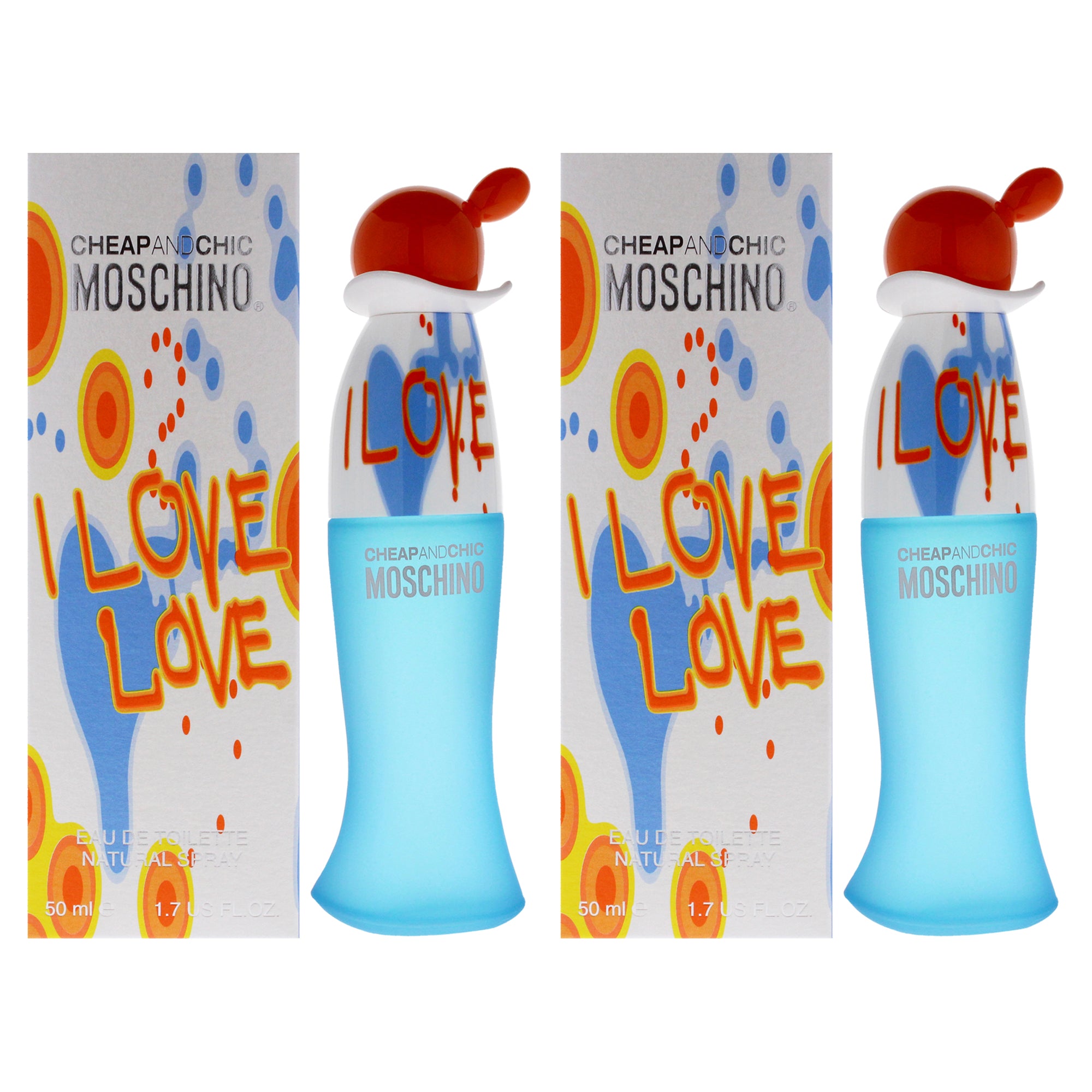 I Love Love Cheap and Chic by Moschino for Women - 1.7 EDT Spray - Pack of 2
