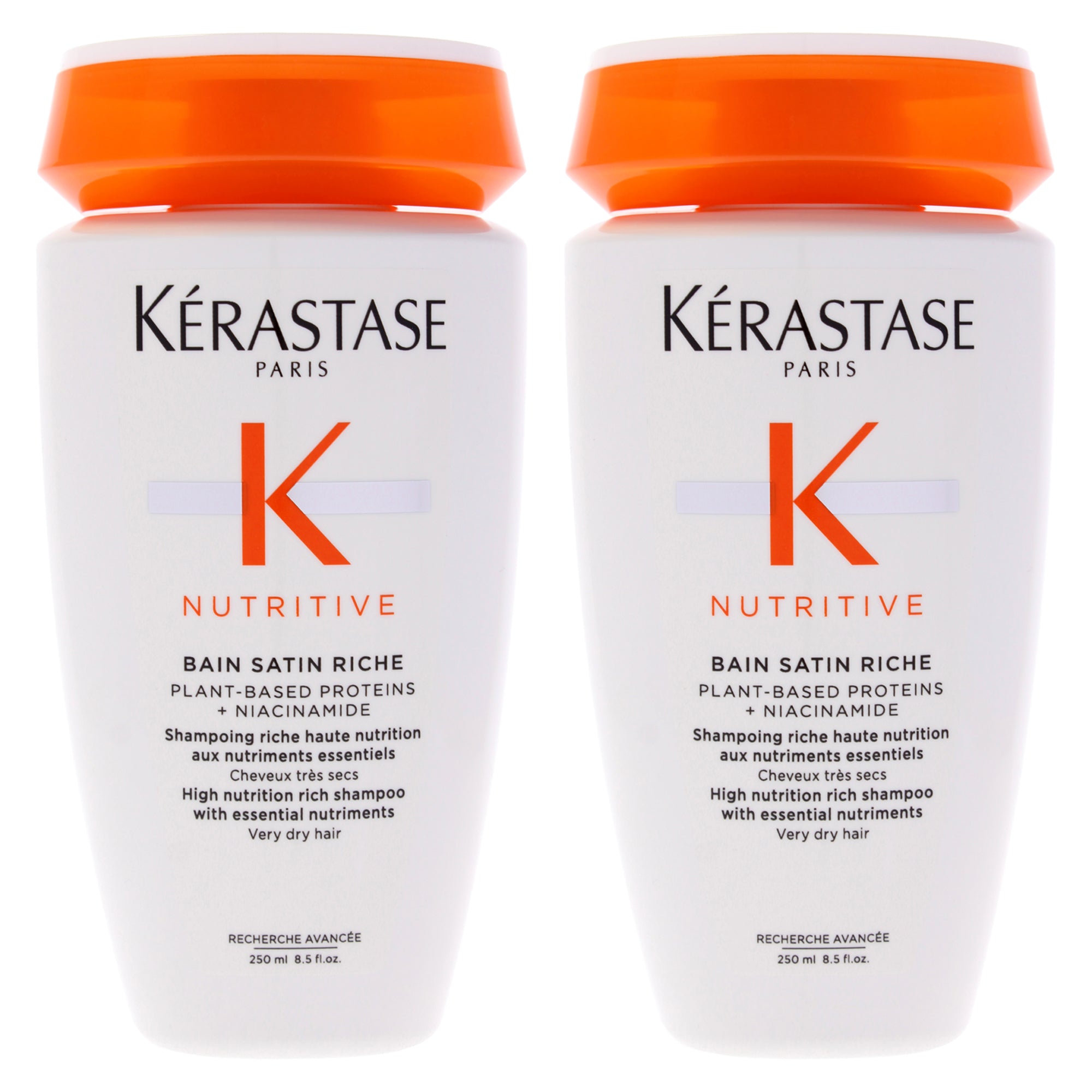 Nutritive Bain Satin Riche Shampoo by Kerastase for Unisex - 8.5 oz Shampoo - Pack of 2