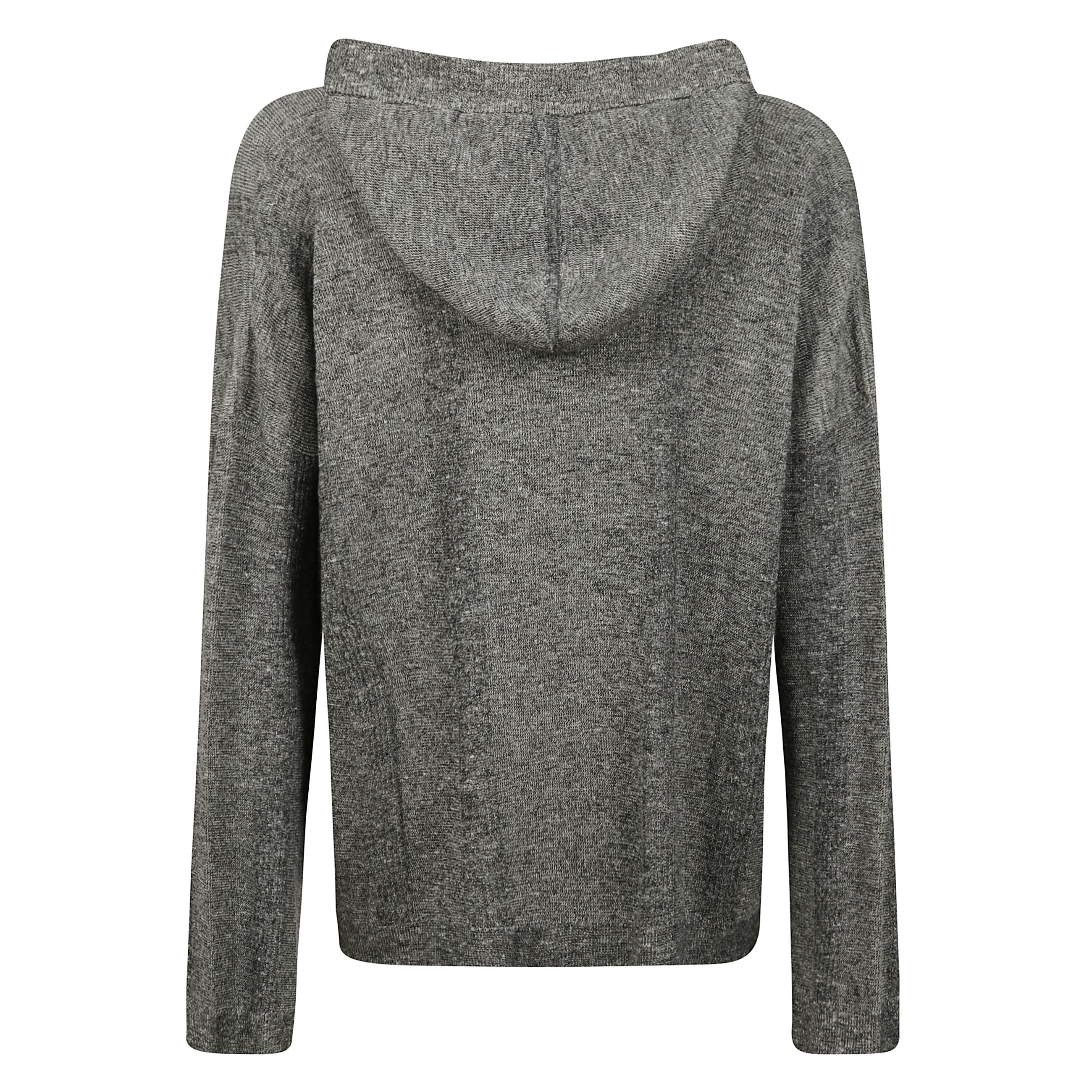 Felpa con cappuccio in rete con scollo a v, spalle cadenti e cappuccio con coulisse.