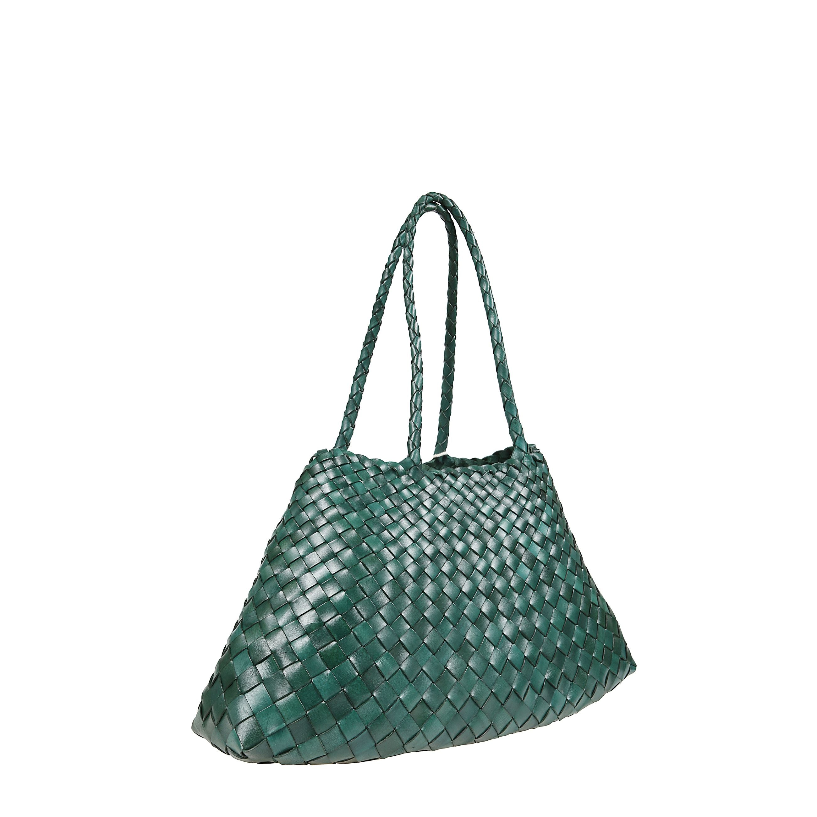 Santa croce big di dragon diffusion. corpo in pelle intrecciata a mano. manici superiori in pelle intrecciata.