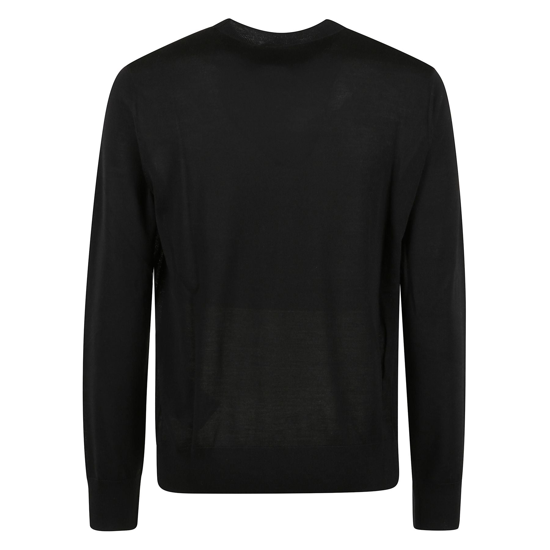 Maglione girocollo con orlo e polsini a coste, logo sul petto