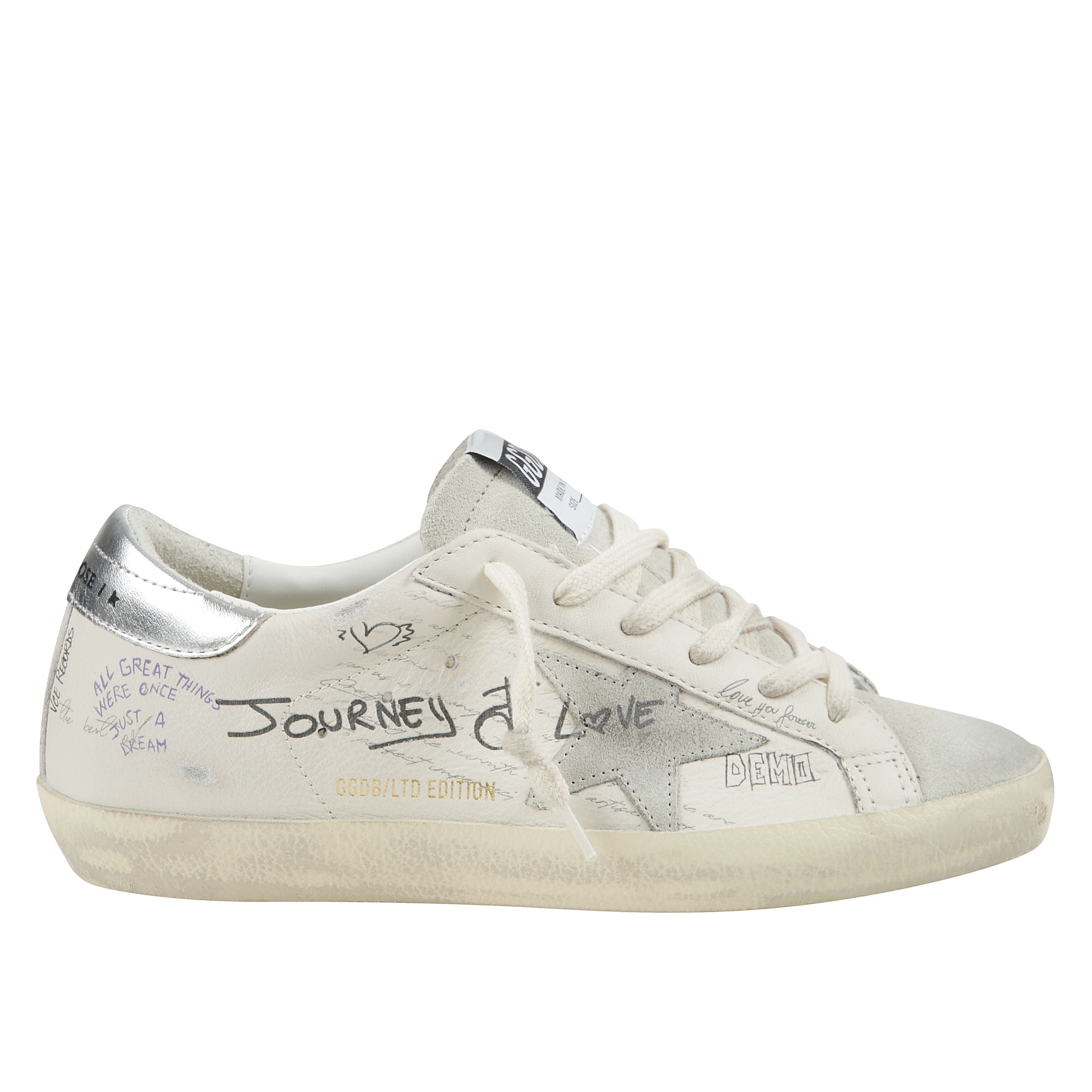 Sneakers super-star con decorazioni grafiche e caviglia imbottita