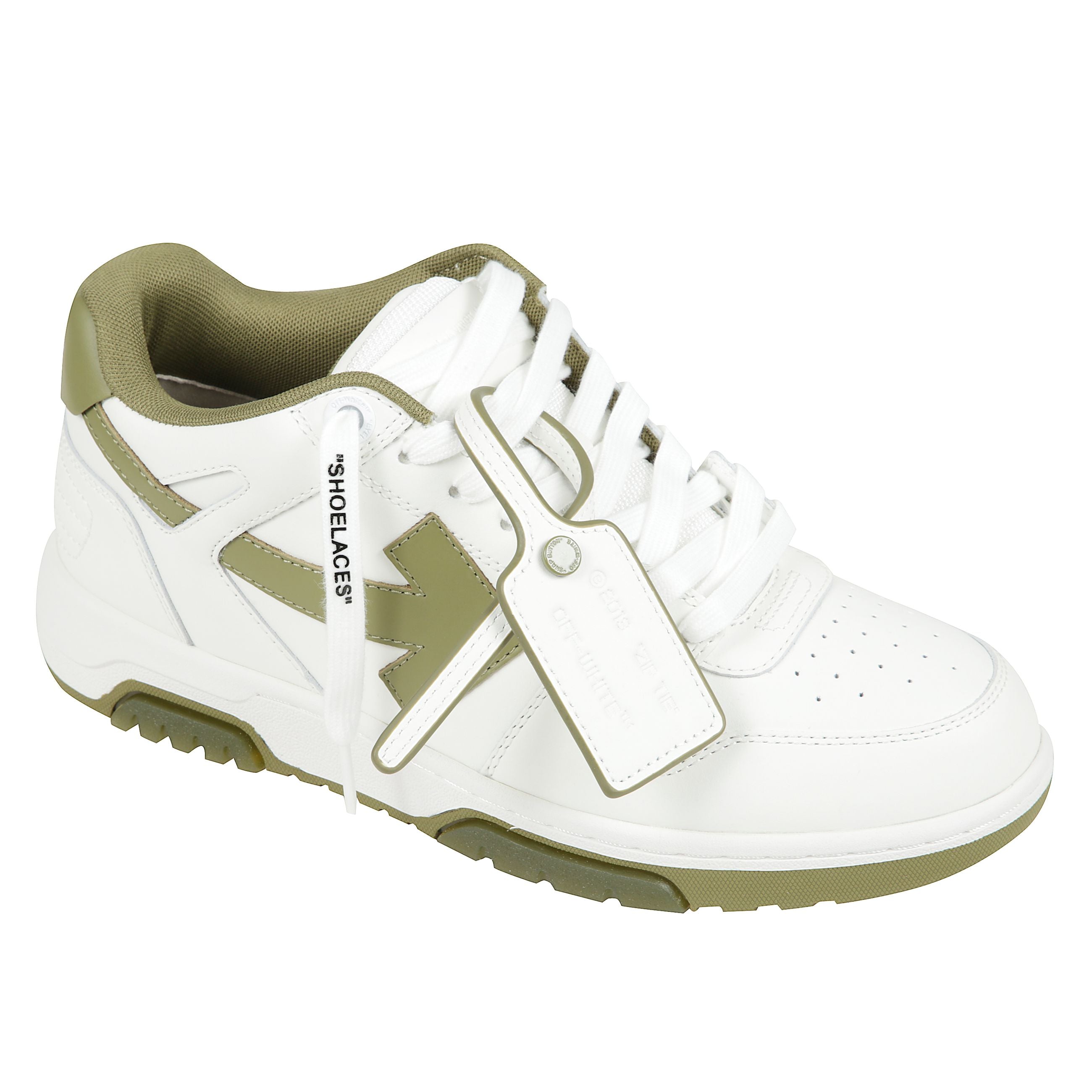 Out of office white - olive green
sneakers allacciata frontale con design a blocchi di colore e con etichetta zip tie con firma