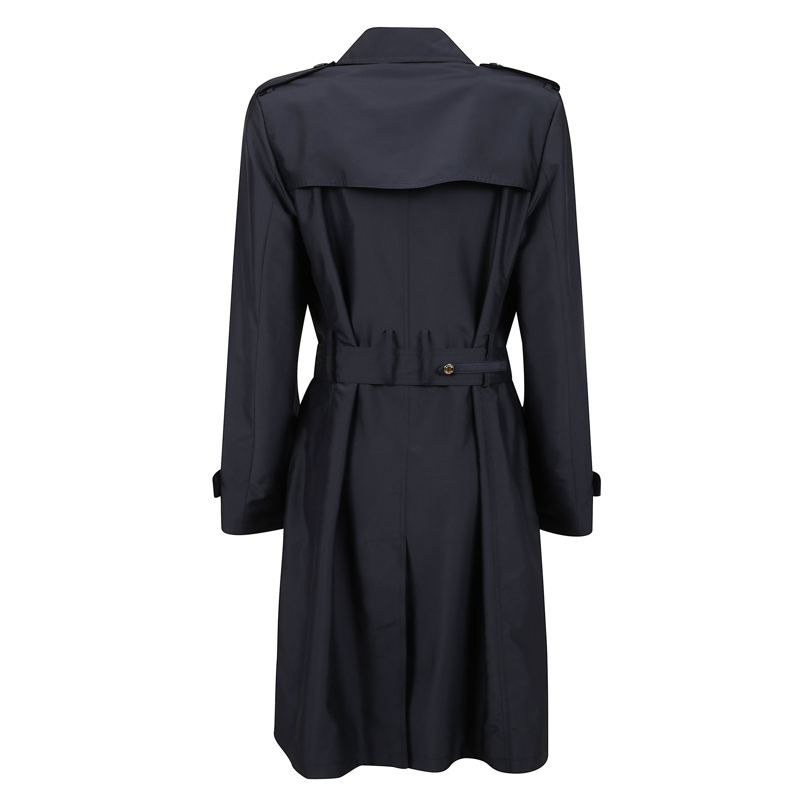 Trench in nylon con cintura con fibbia in metallo