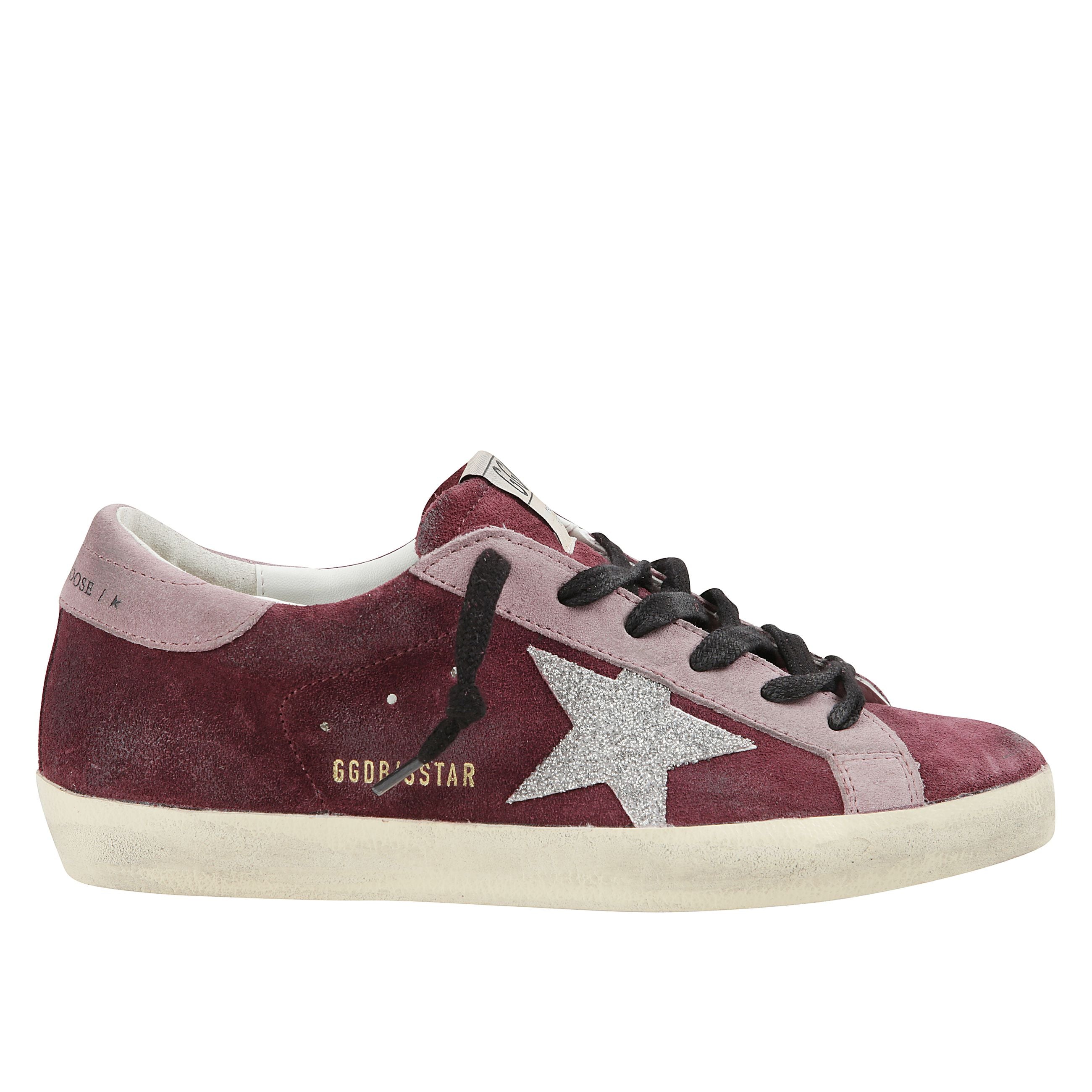 Sneakers super-star scamosciata con stella paillettes