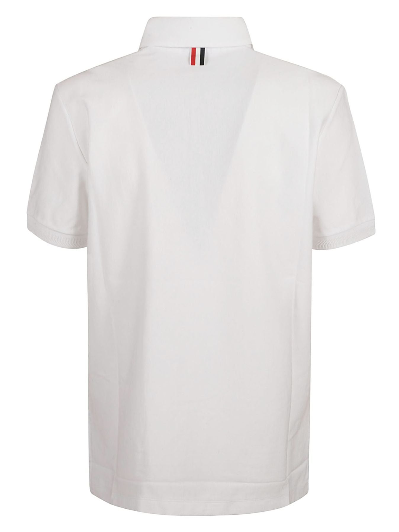 Short sleeve rib cuff collection polo in med weight jersey w/ eng rwb stripe.