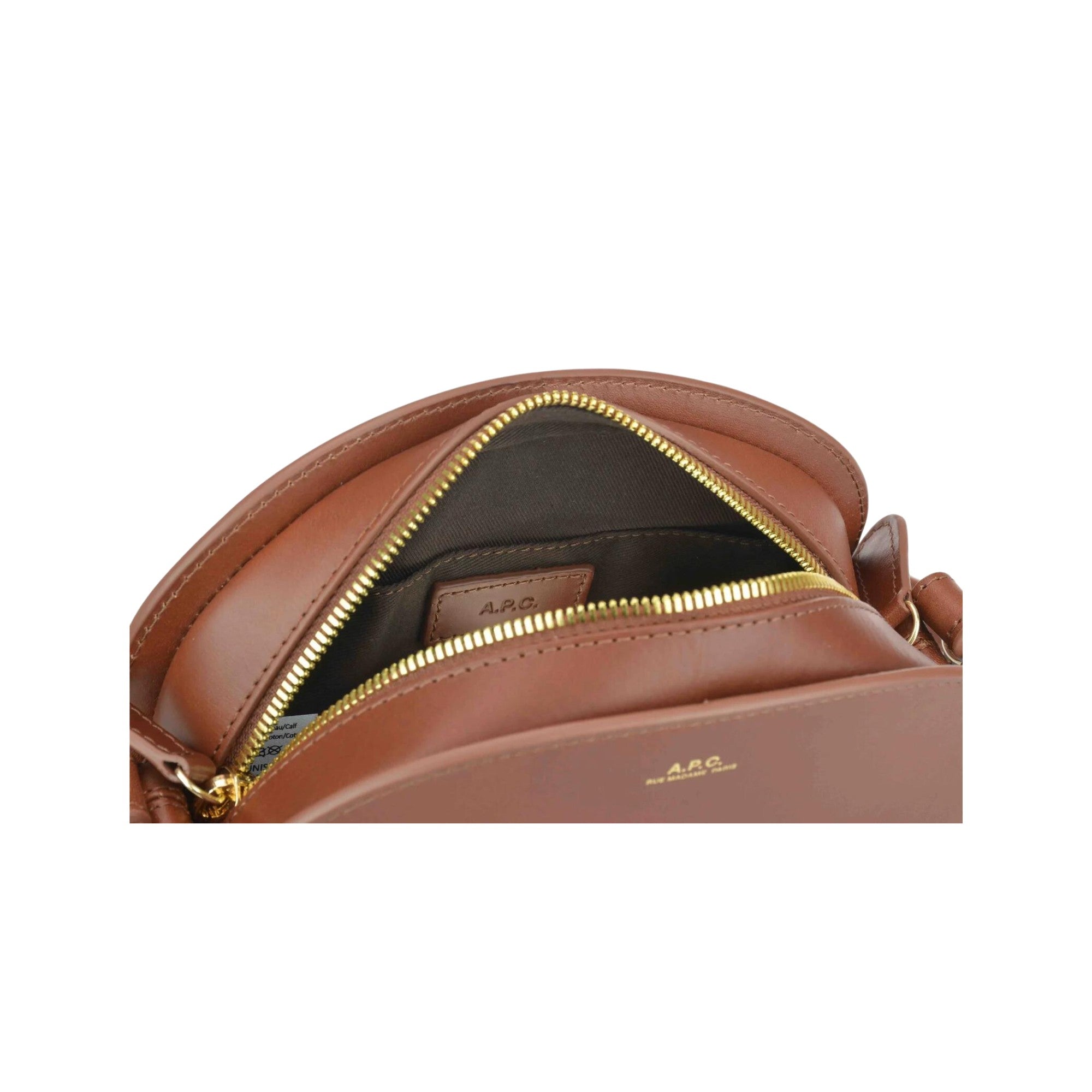 A.p.c Sac Demi Lune Mini Noisette Womens Style : Pxawv-f61392 Cad