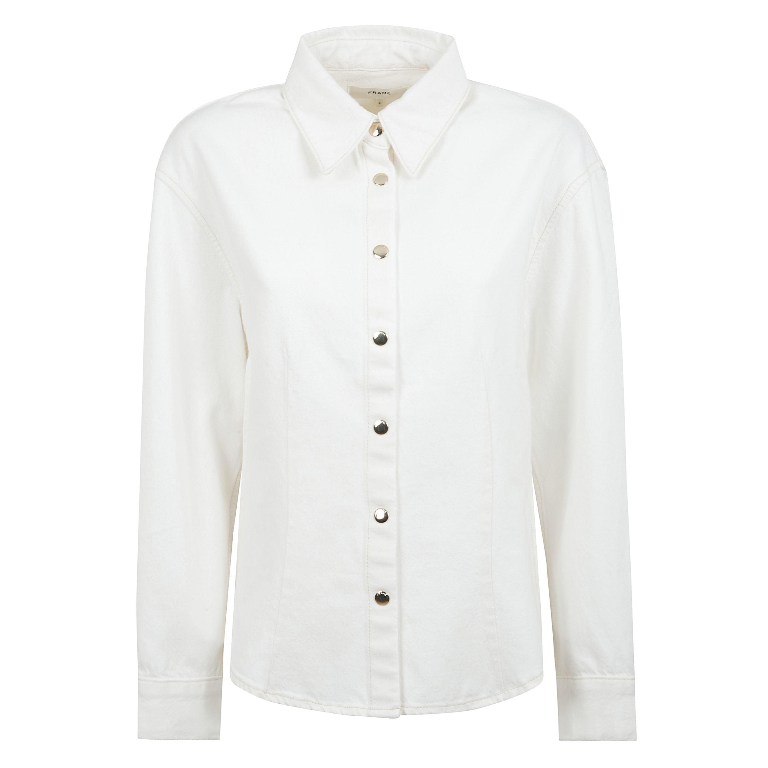 Sculpted shirt chiusura frontale con abbottonatura a pressione, colletto classico, maniche lunghe e polsini con abbottonatura