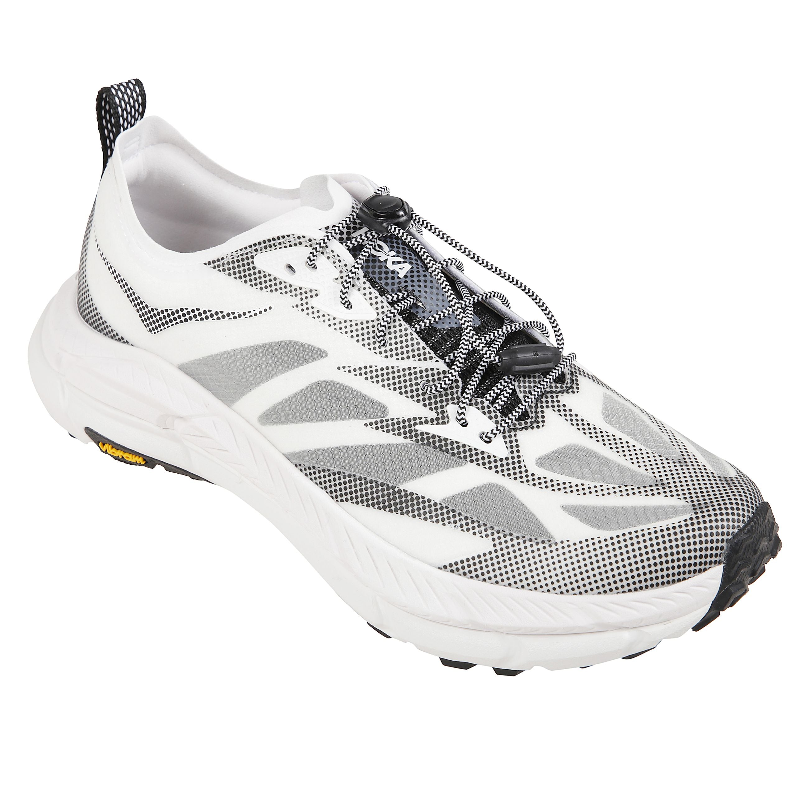 Scarpa da running leggera e ammortizzata in tessuto jacquard traspirante con dettagli catarifrangenti. intersuola in cmeva con tecnologia metarocker⢠e active foot frame⢠per una rullata fluida e stabile. soletta in eva sagomata, suola in gomma resist