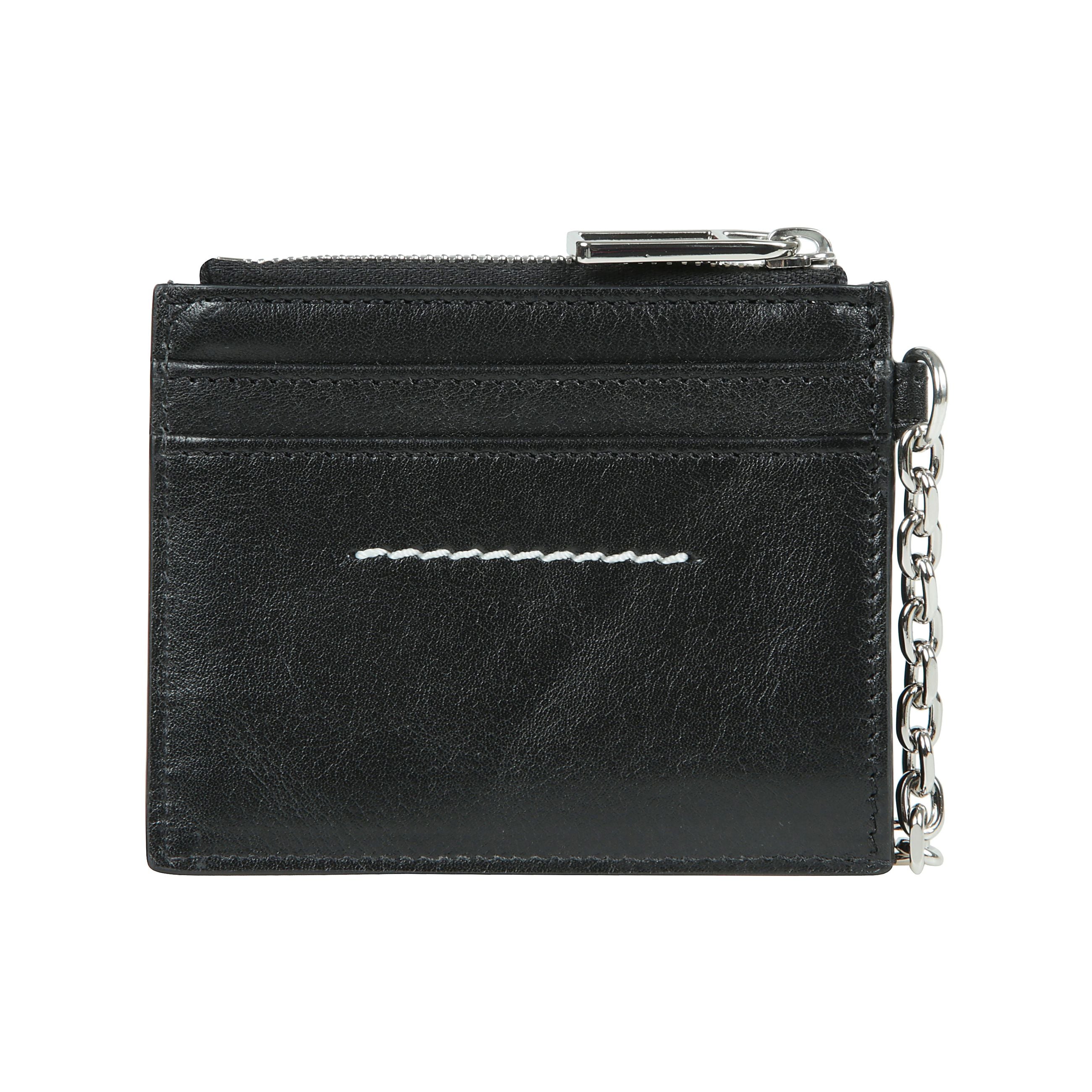 Portafoglio piccolo con tasca portamonete con zip, scomparti per carte e può essere agganciato come portachiavi