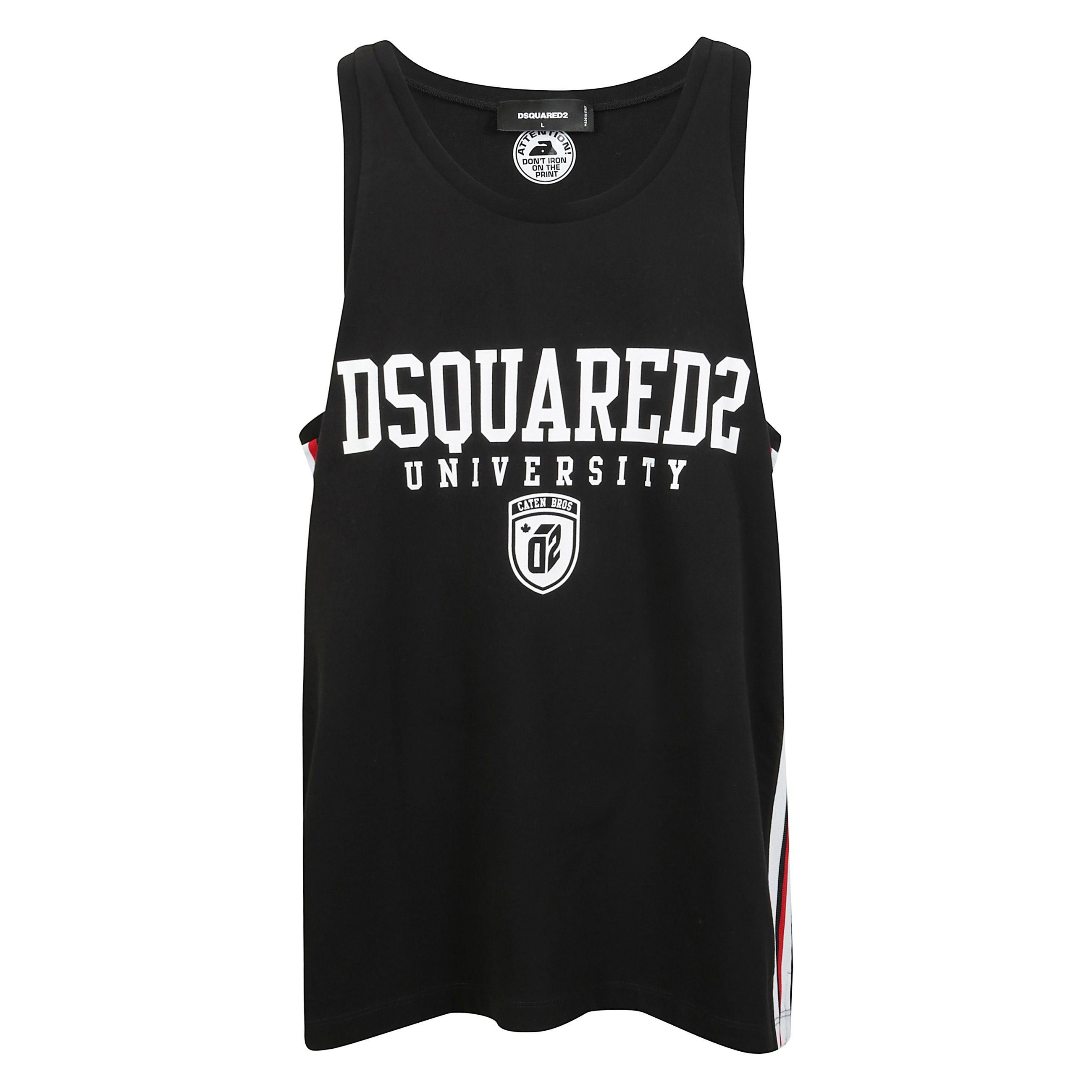 T-shirt senza maniche dal carattere audace ma versatile. il modello è realizzato in jersey di cotone leggero e rifinita con la stampa.