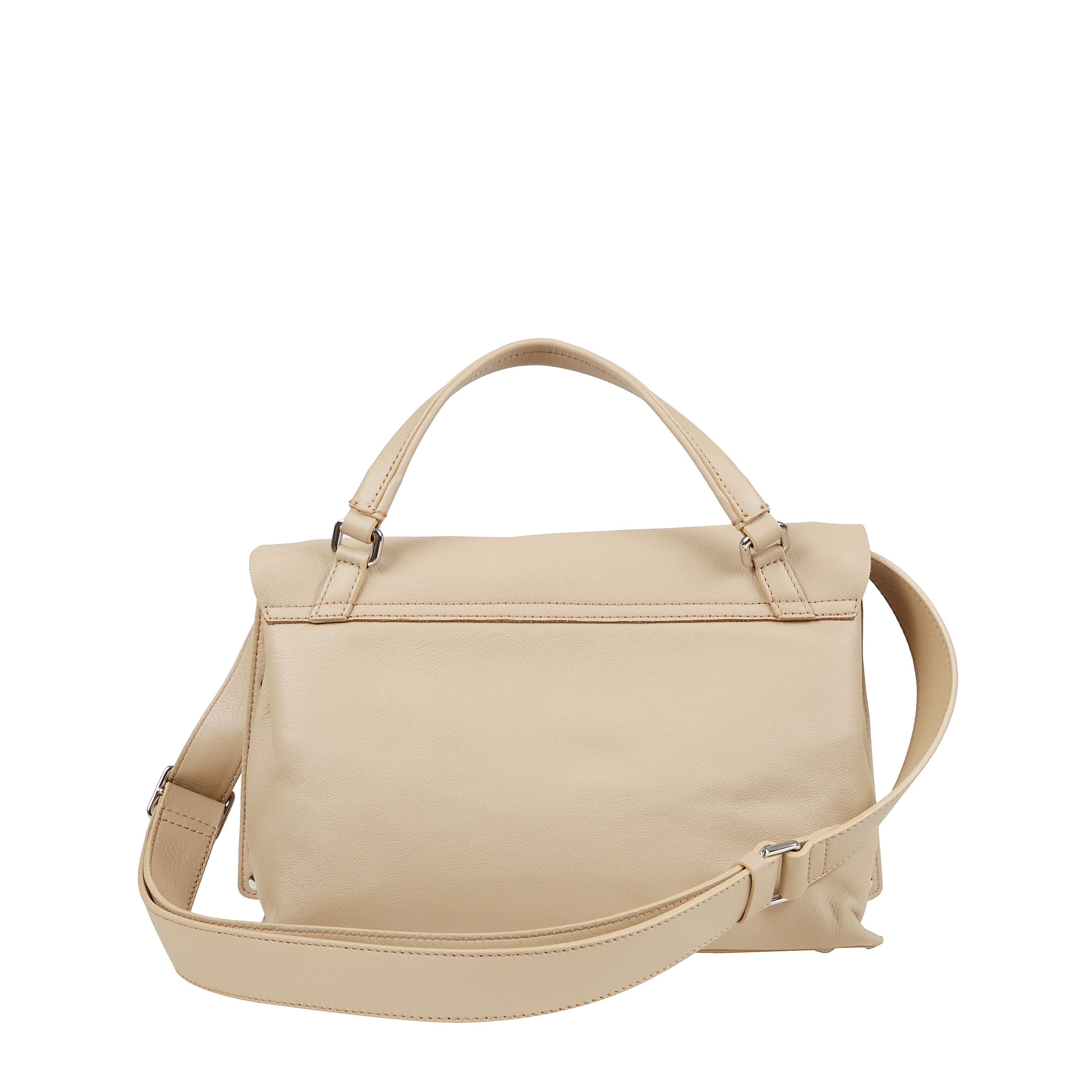 Borsa a mano con chiusura a girello, tracolla regolabile e rimovibile e tasche a soffietto interne